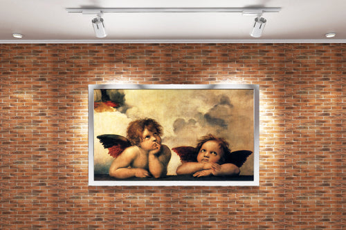 Raffaello'nun İkonik Eseri Sistine Madonna Melekleri Rönesans Kanvas Tablo
