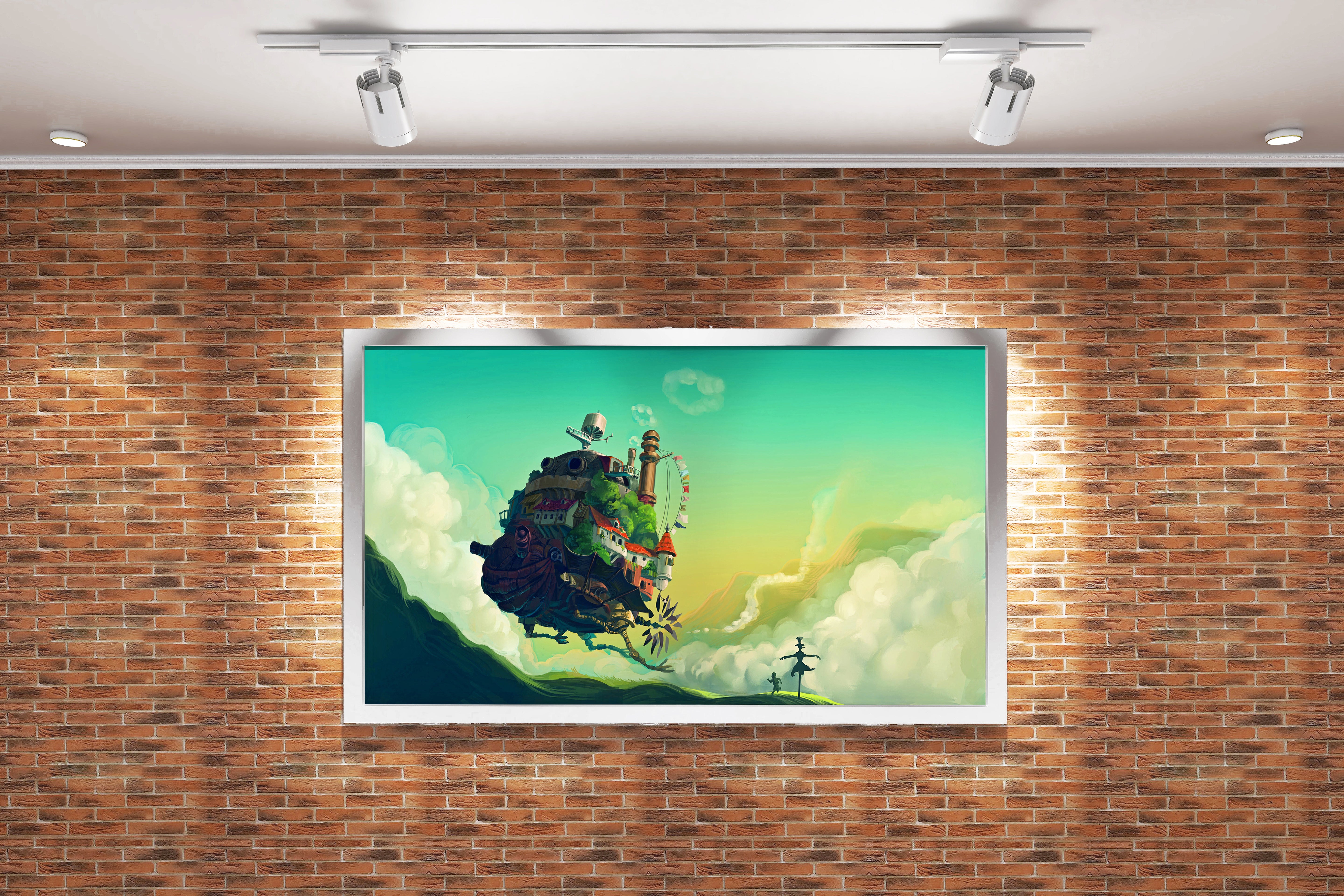 howls moving castle model 6, anime, studio ghibli theme, art, kanvas tablo