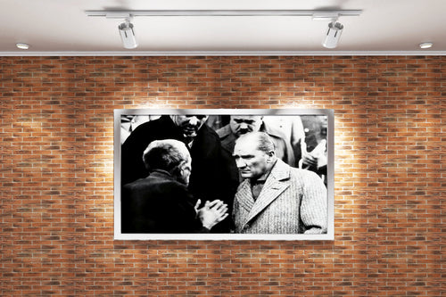 While Atatürk was listening to the citizen model 1, art, kanvas tablo