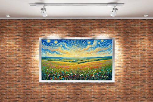 Van Gogh themed flower view, view, art, kanvas tablo