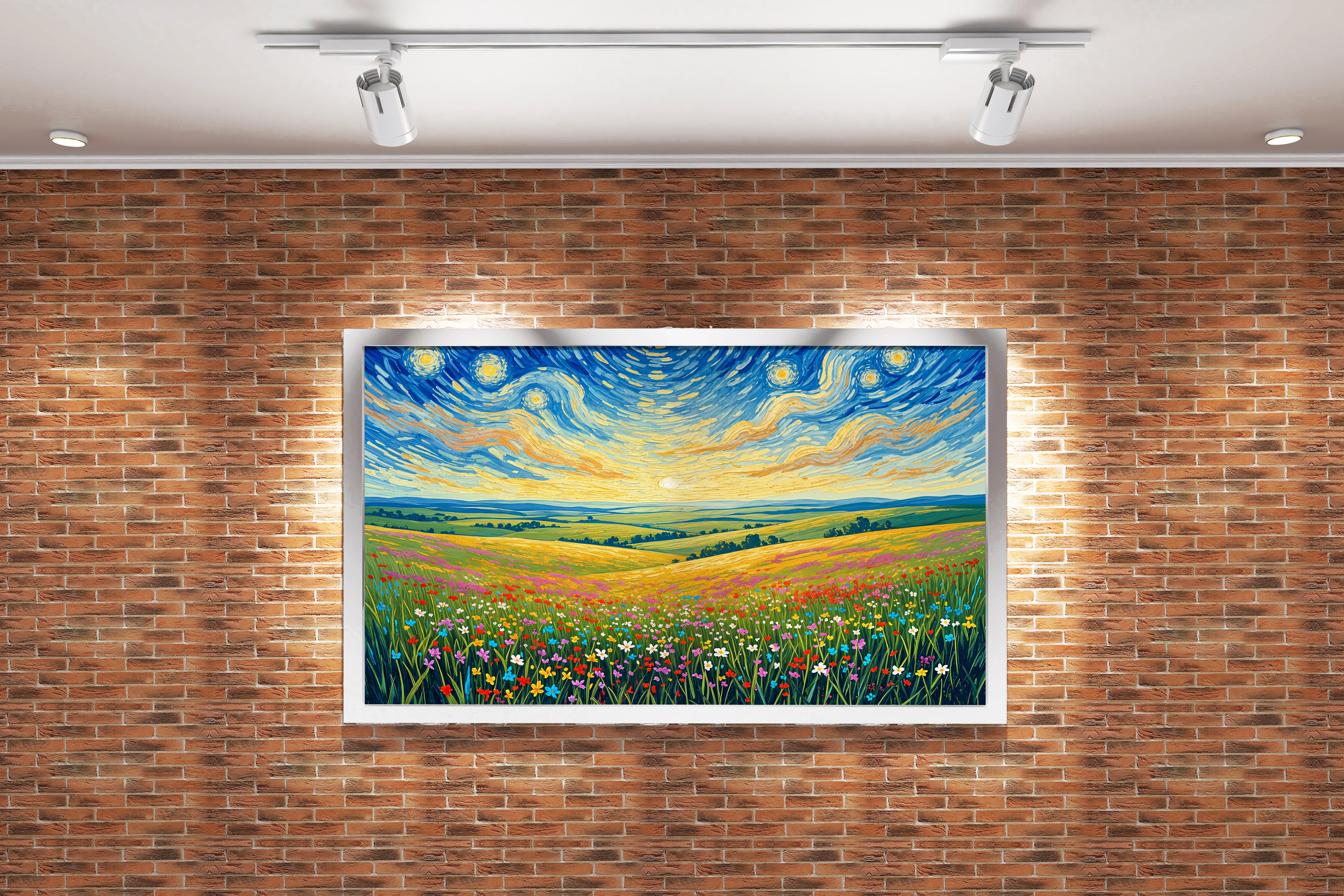 Van Gogh themed flower view, view, art, kanvas tablo