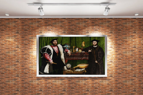 Genç Hans Holbein'in Sembolik Başyapıtı Elçiler (The Ambassadors) Kuzey Rönesansı Kanvas Tablo