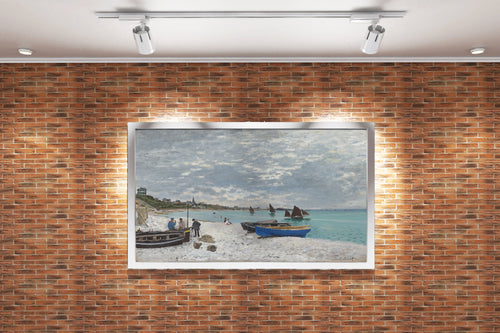 Claude Monet'nin Huzurlu Manzarası Sainte-Adresse Plajı Empresyonist Kanvas Tablo