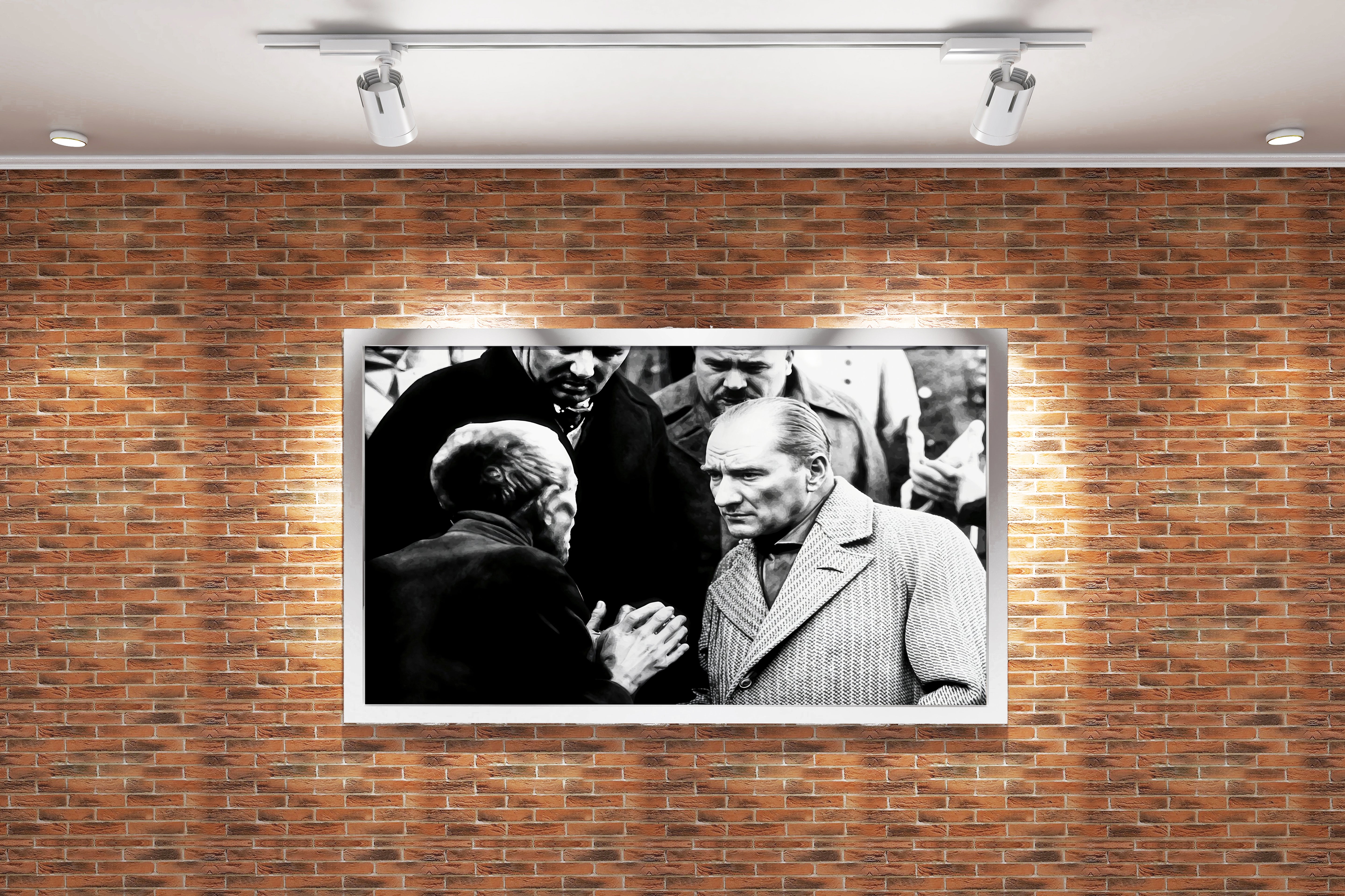 While Atatürk was listening to the citizen model 2, art, kanvas tablo