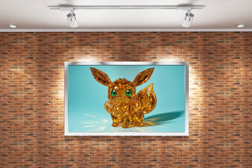 ai creation, prismatic looking pokemon, soft colors, ai art, art, kanvas tablo