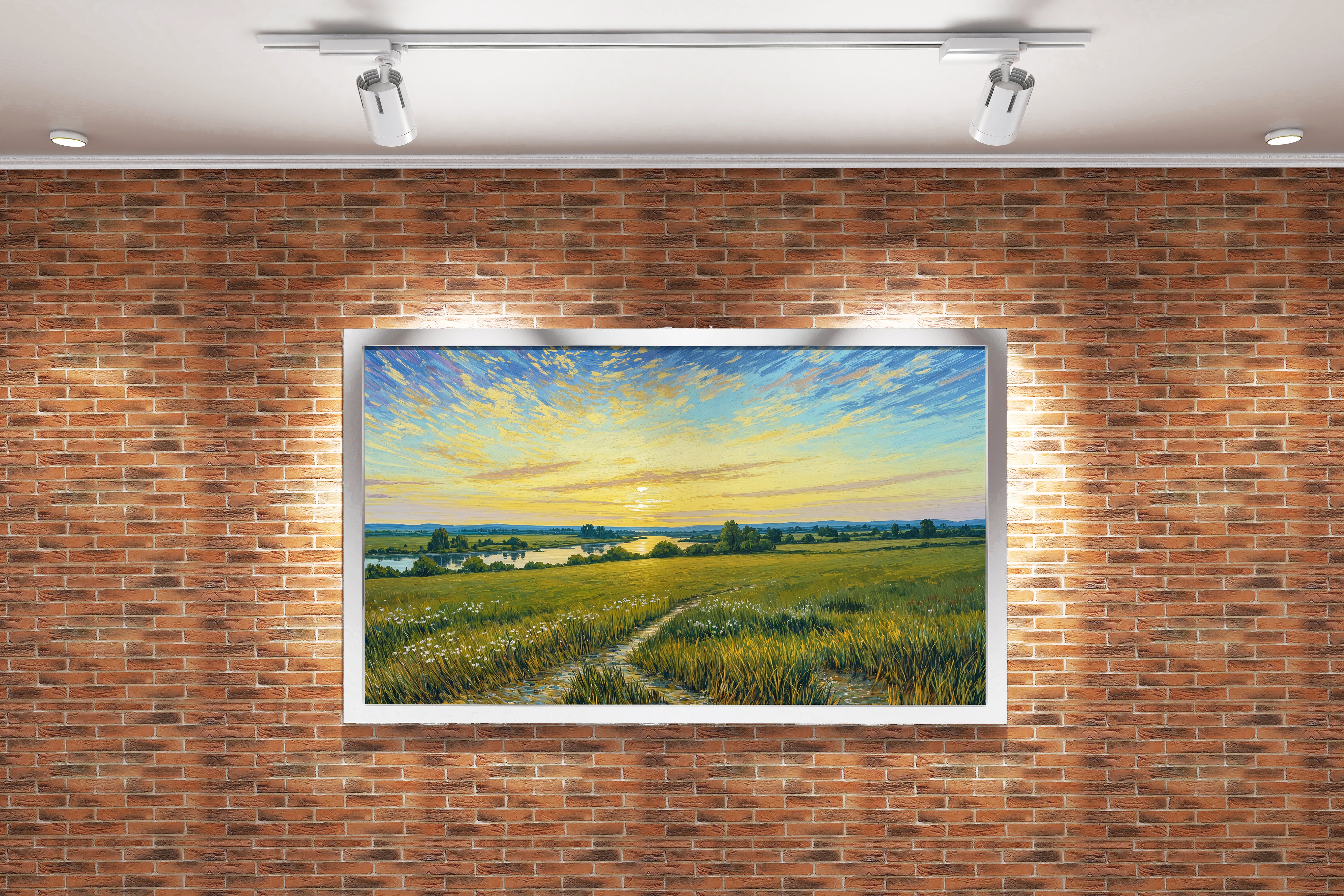 oil painting style soft colored, view, art, kanvas tablo
