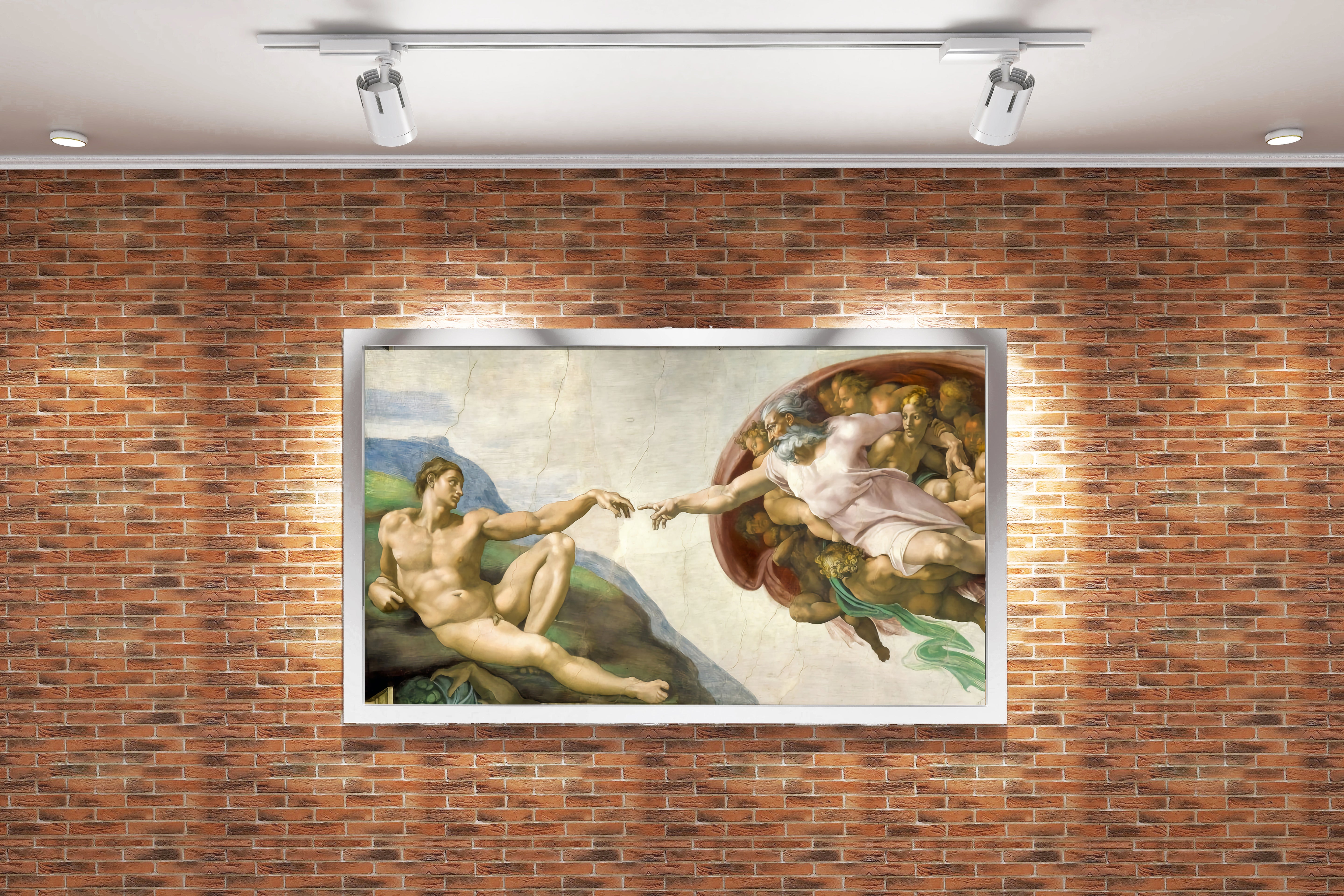 Michelangelo Adem'in Dokunuşu Eseri Rönesans Başyapıtı Kanvas Tablo