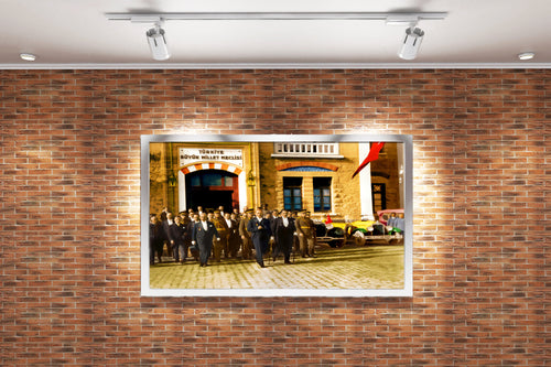 Atatürk leaving the Turkish Grand National Assembly, art, kanvas tablo