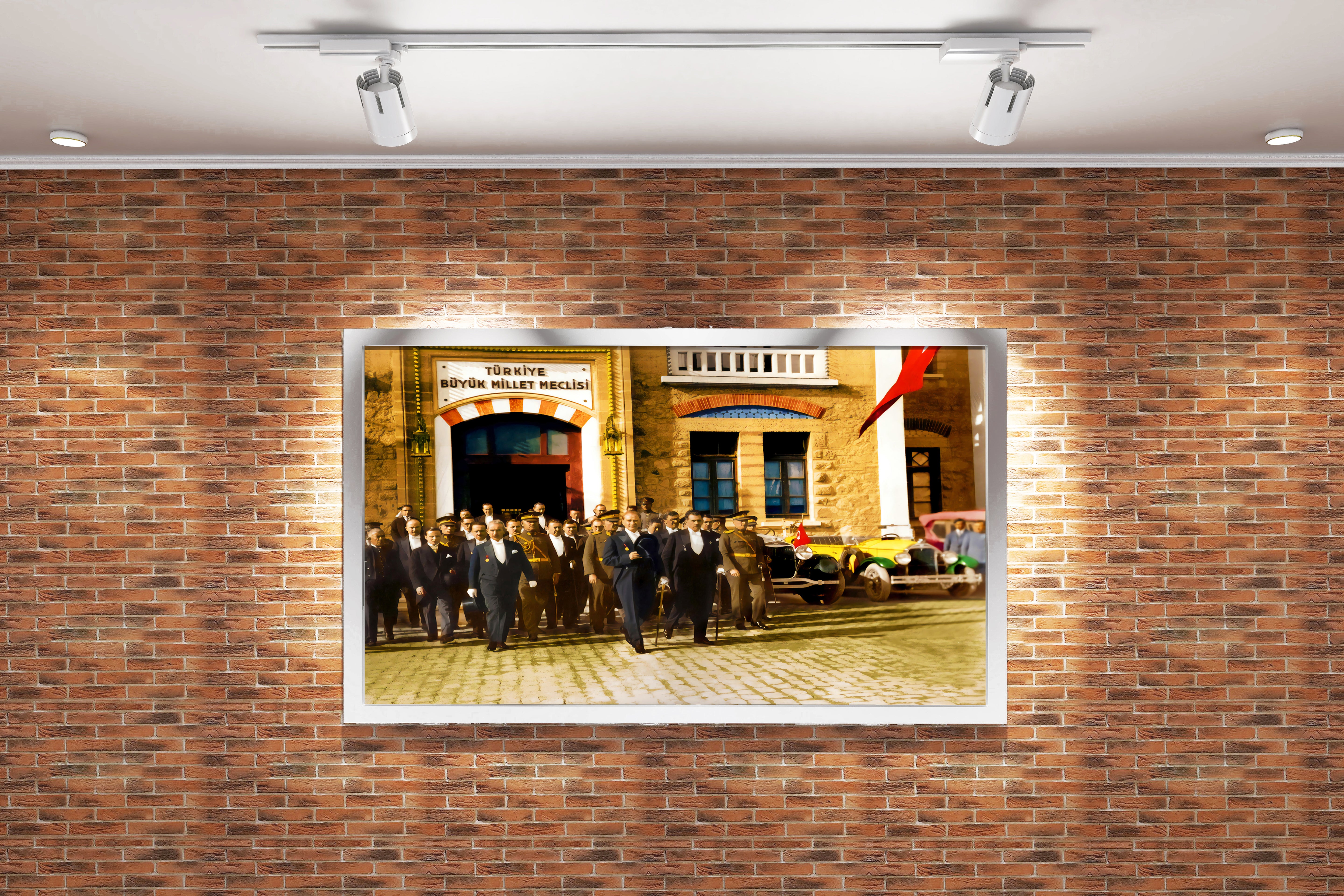 Atatürk leaving the Turkish Grand National Assembly, art, kanvas tablo