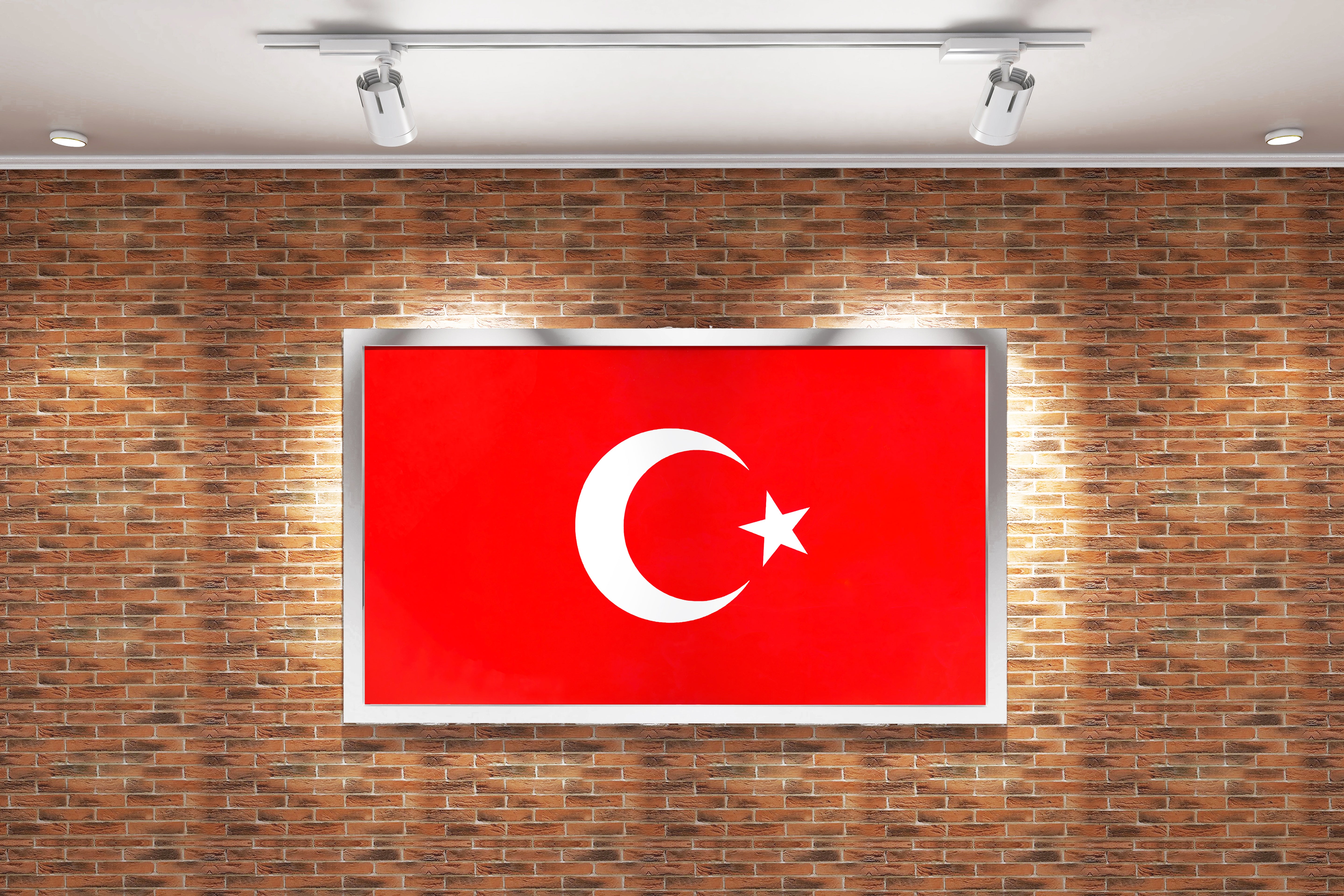 Turkish flag model 2, art, kanvas tablo