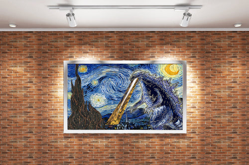godzilla model 4, movies, art, kanvas tablo