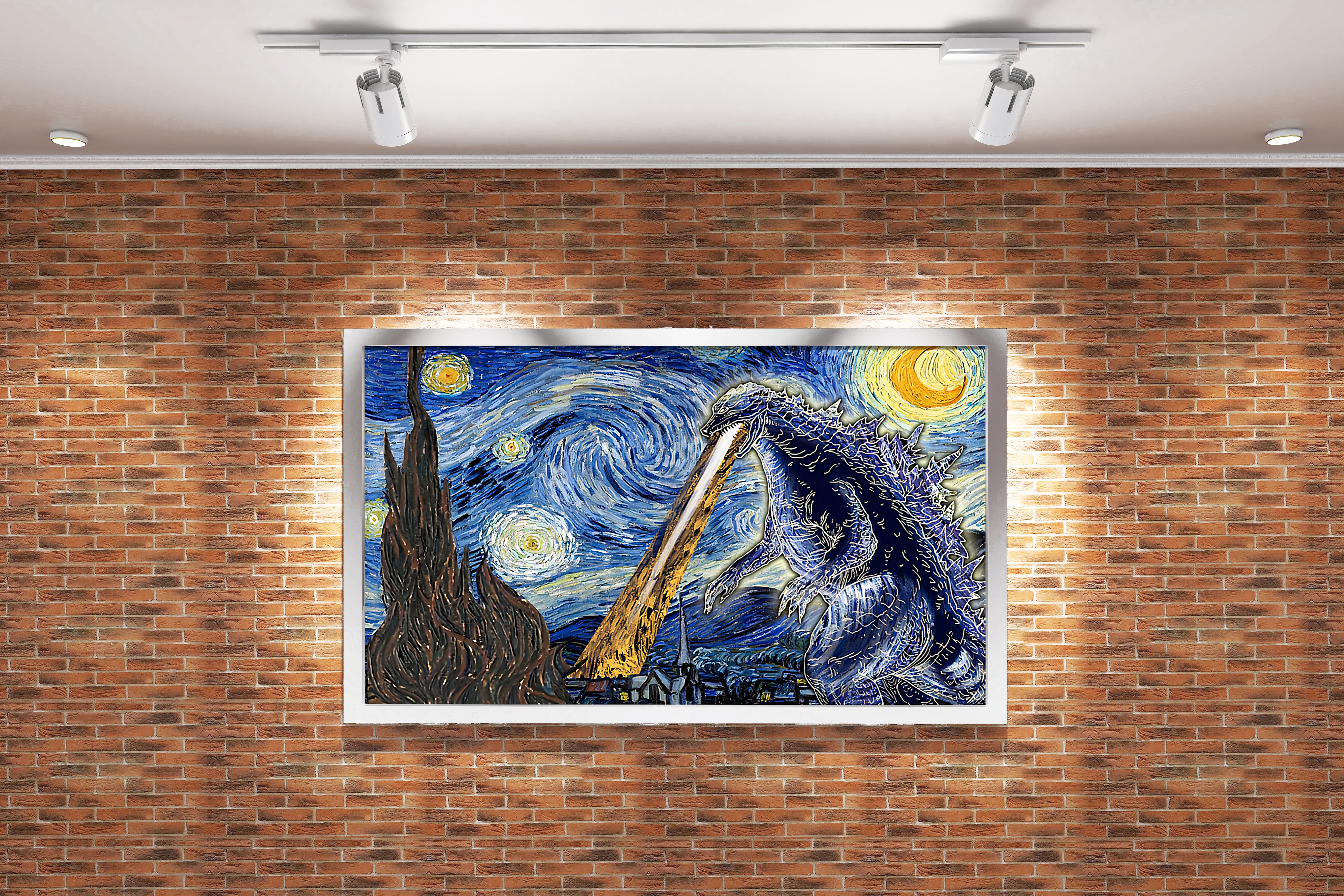 godzilla model 4, movies, art, kanvas tablo