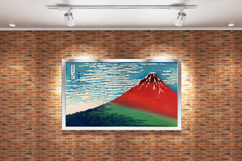 Katsushika Hokusai'nin İkonik Eseri Kızıl Fuji (Fine Wind, Clear Morning) Ukiyo-e Kanvas Tablo