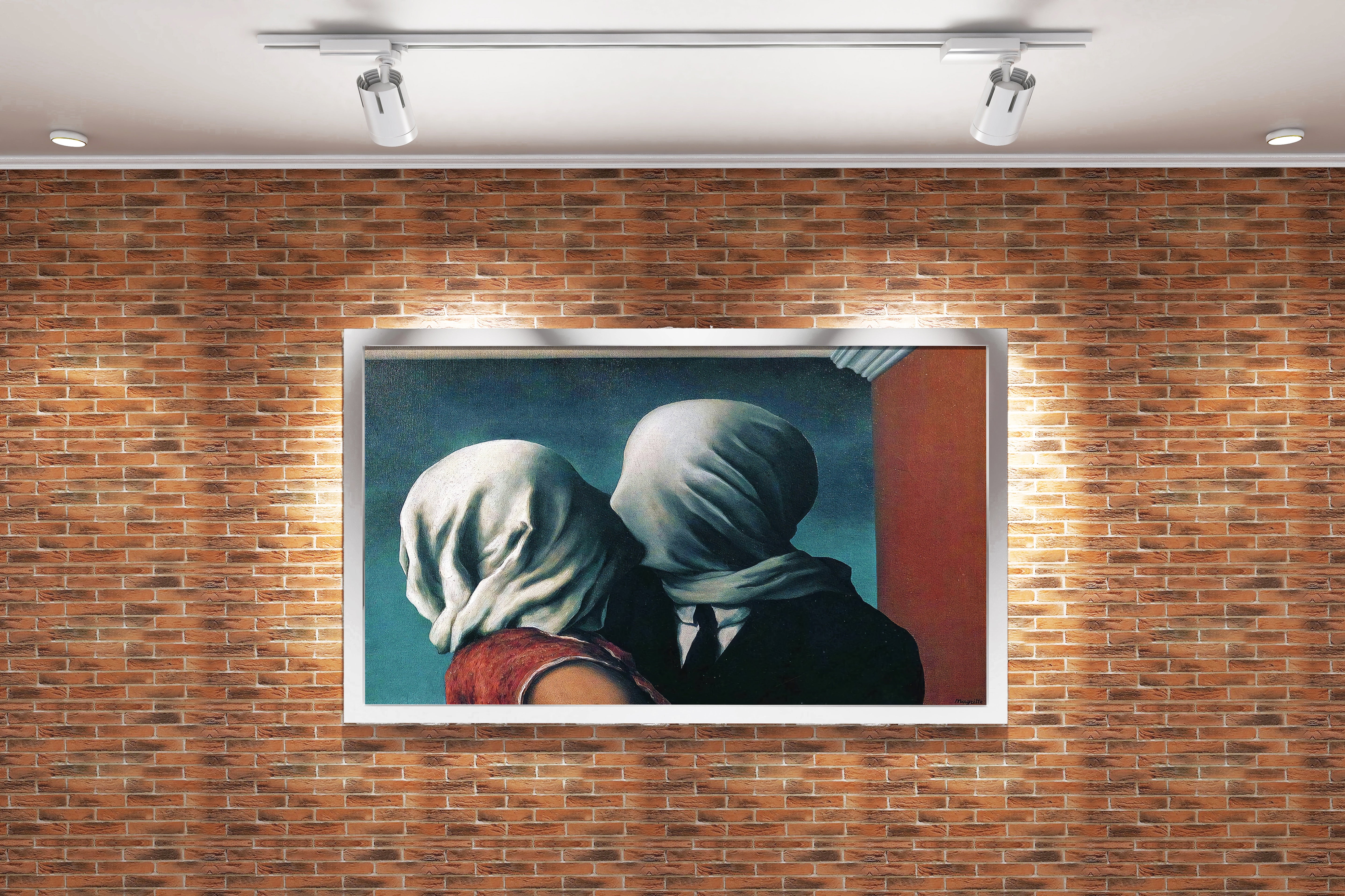 René Magritte "Aşıklar" | Sürrealist Akımın Sembolik Eseri Kanvas Tablo