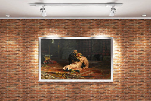 Ilya Repin'in Sarsıcı Başyapıtı Korkunç İvan ve Oğlu Ivan Rus Realizmi Kanvas Tablo