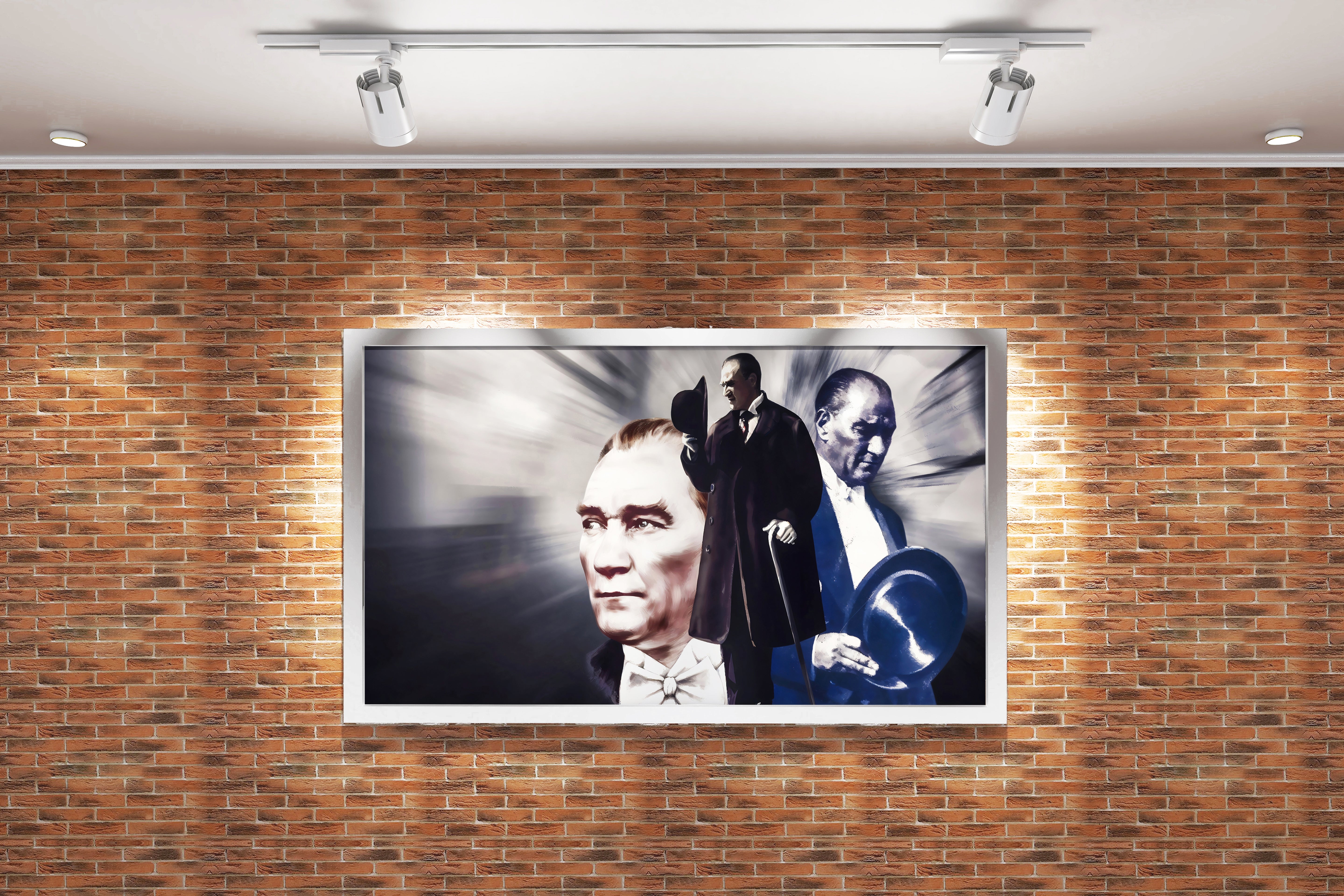 Atatürk monochrome model 2, art, kanvas tablo