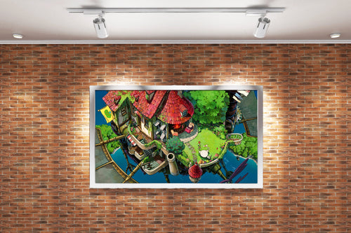 howls moving castle model 8, anime, studio ghibli theme, art, kanvas tablo