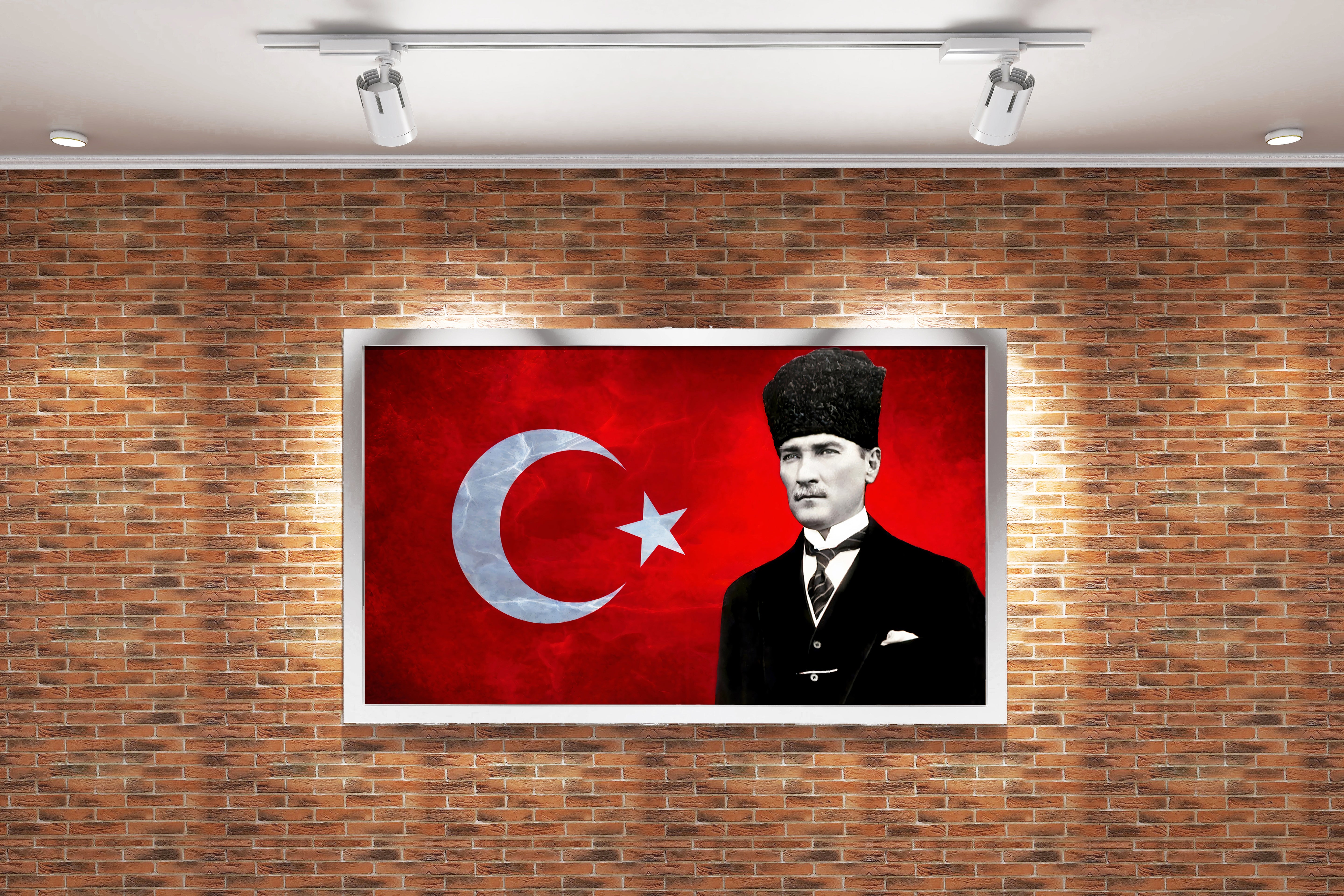 Turkish flag and Atatürk model 2, art, kanvas tablo