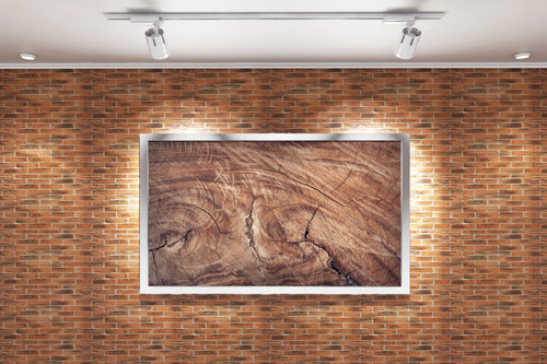 a close-up texture shot of a cracked, weathered tree stump with wood grain, art, kanvas tablo