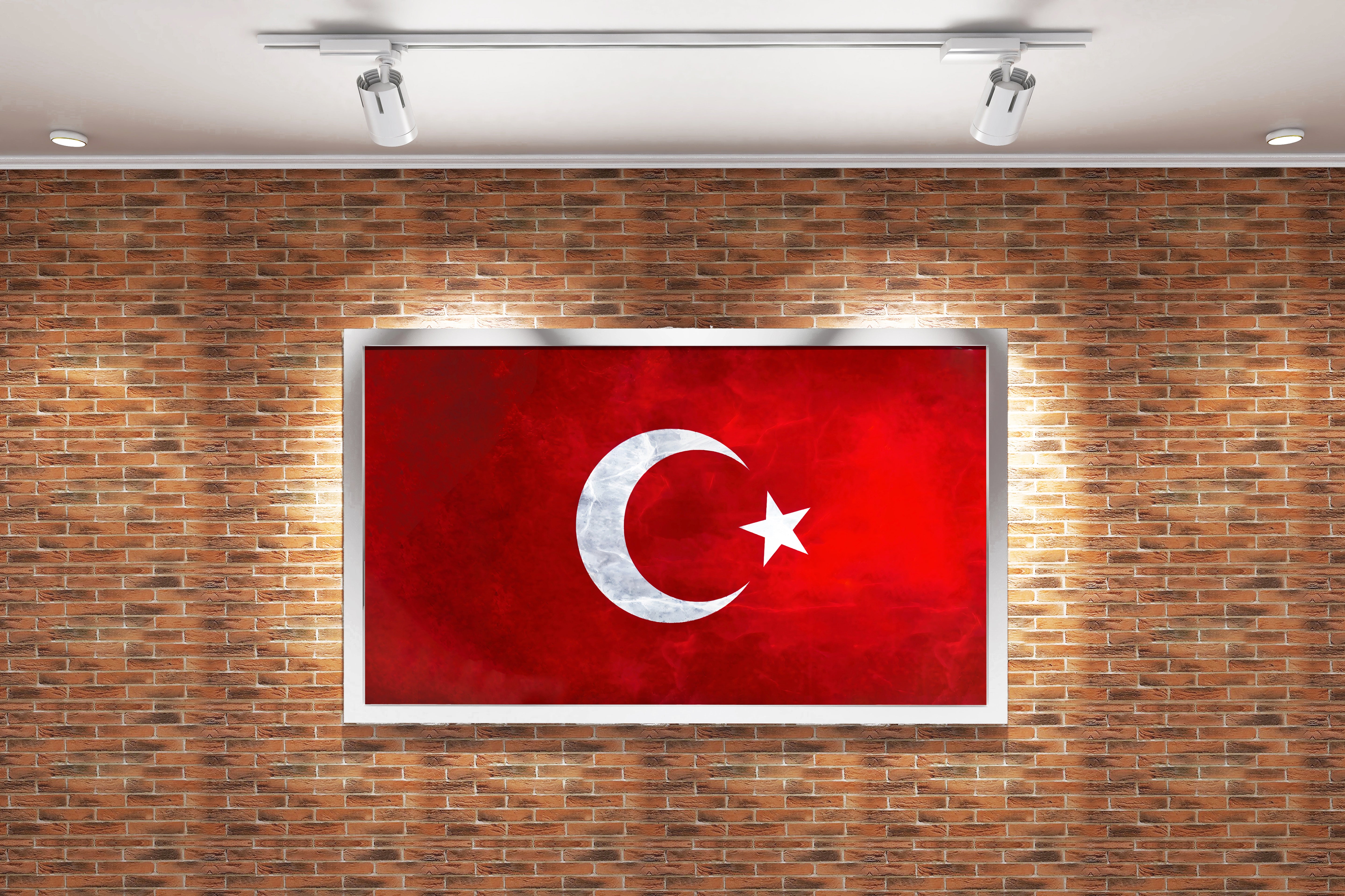 Turkish flag model 1, art, kanvas tablo