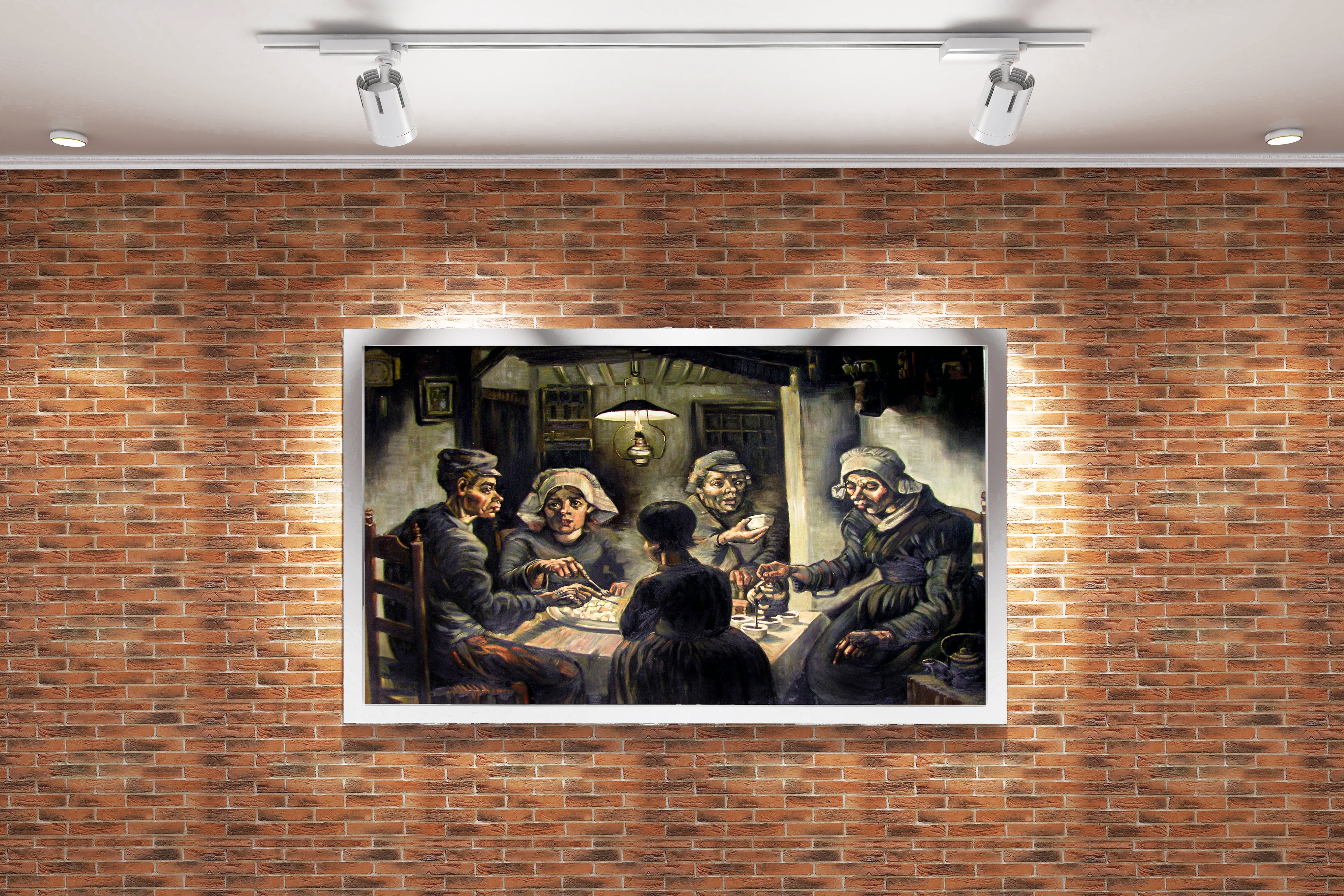 Vincent van Gogh'un İlk Başyapıtı Patates Yiyenler Realist Kanvas Tablo