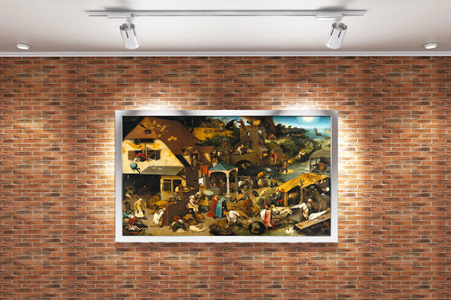 Yaşlı Pieter Bruegel'in Ansiklopedik Başyapıtı Hollanda Atasözleri Kuzey Rönesansı Kanvas Tablo