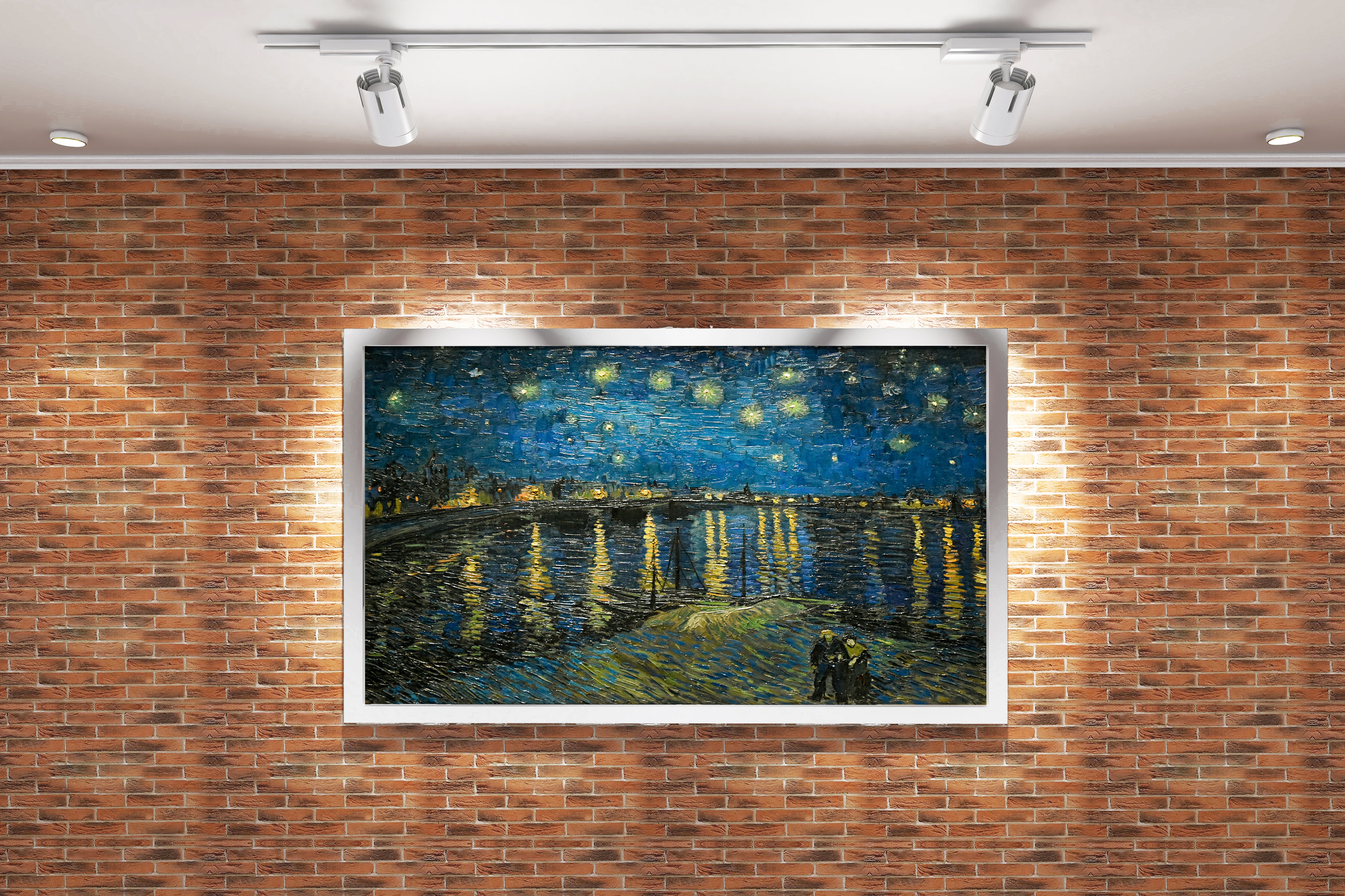 Van Gogh Rhône Nehri Üzerinde Yıldızlı Gece Manzarası Kanvas Tablo