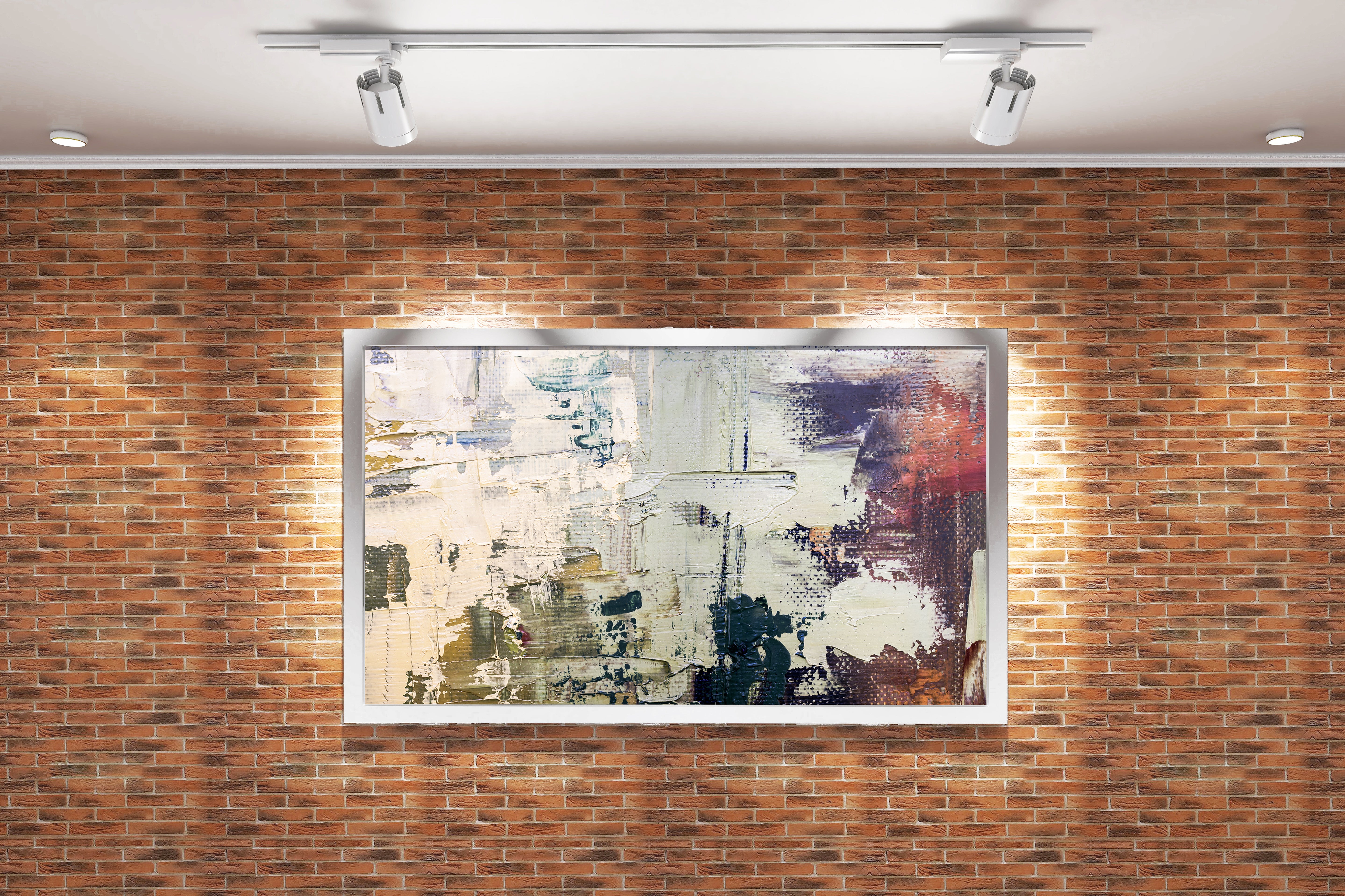 a close-up of a heavily textured abstract painting with muted, earthy color tones, abstract, art, kanvas tablo