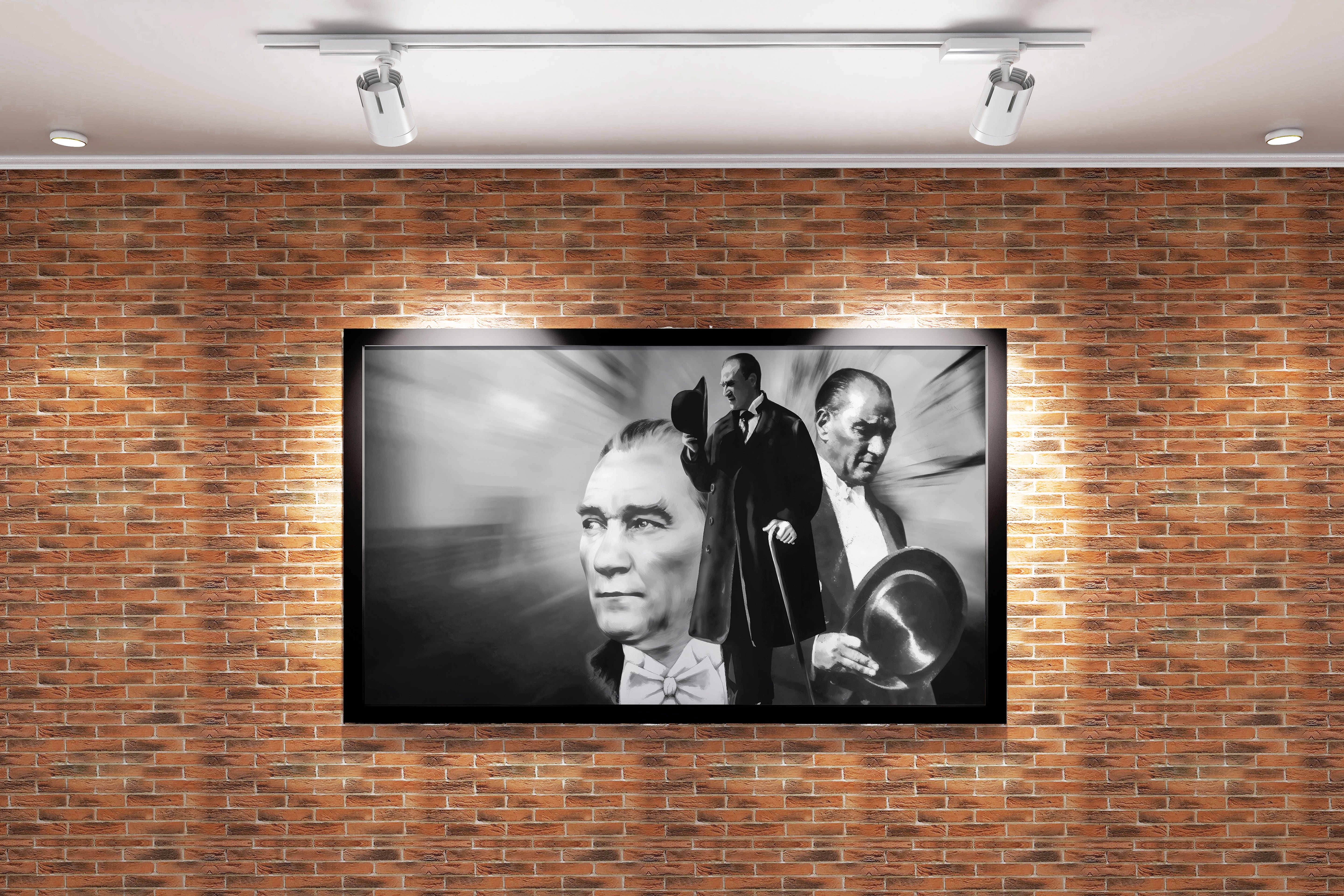 Atatürk monochrome model 1, art, kanvas tablo