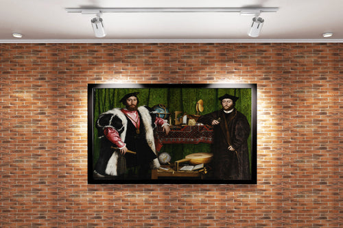 Genç Hans Holbein'in Sembolik Başyapıtı Elçiler (The Ambassadors) Kuzey Rönesansı Kanvas Tablo