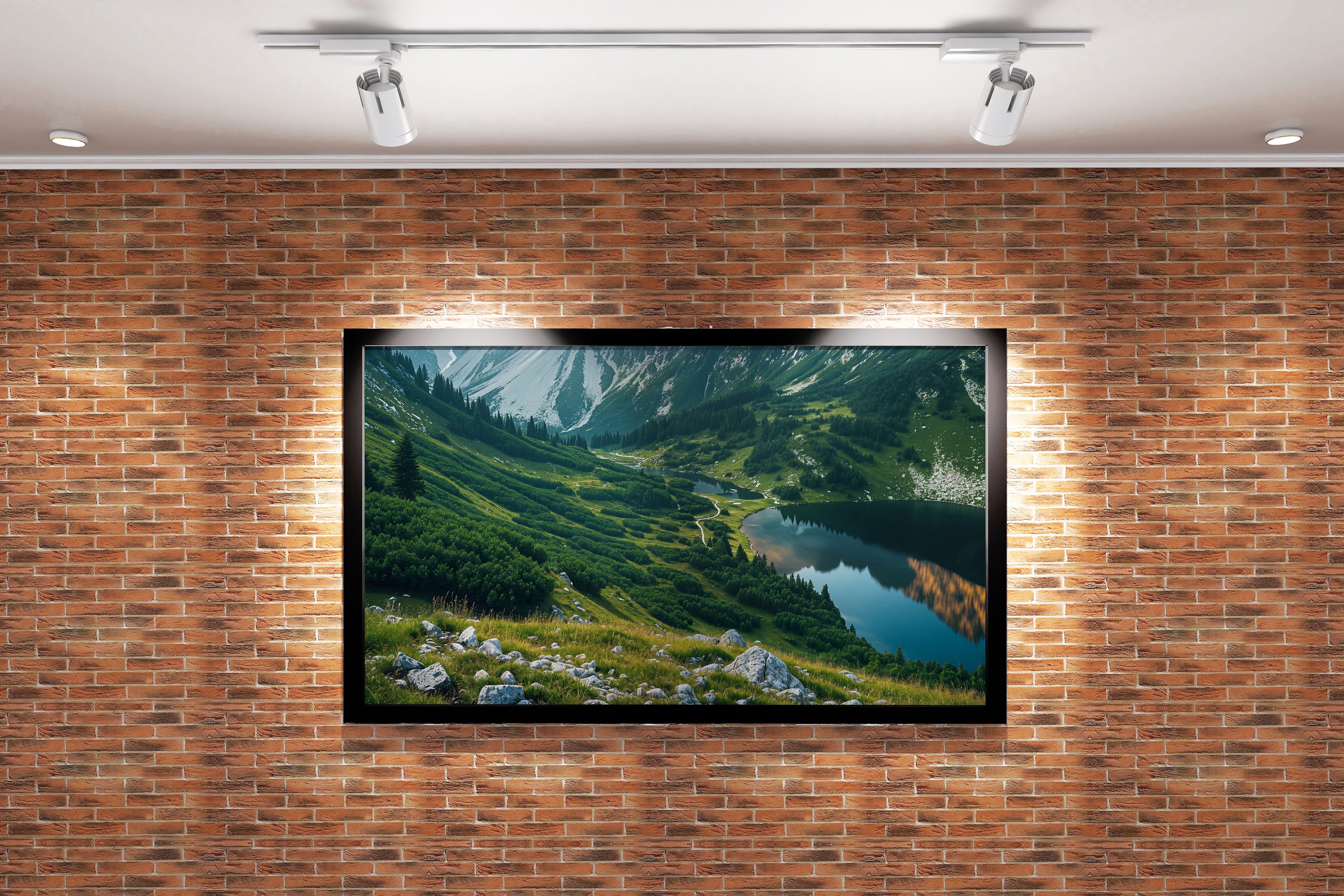 reflection of nature and the valley, view, art, kanvas tablo