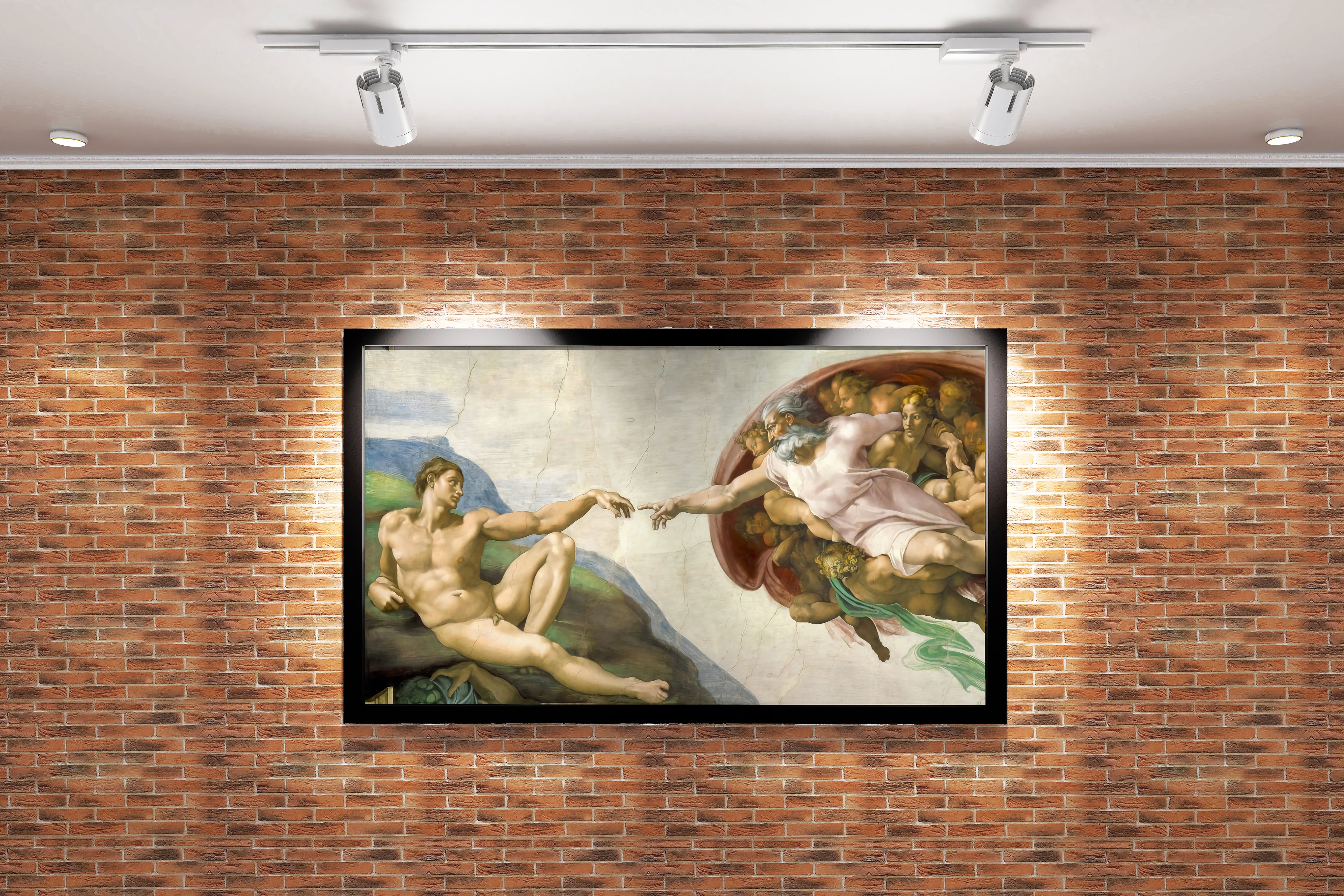 Michelangelo Adem'in Dokunuşu Eseri Rönesans Başyapıtı Kanvas Tablo