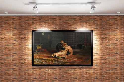 Ilya Repin'in Sarsıcı Başyapıtı Korkunç İvan ve Oğlu Ivan Rus Realizmi Kanvas Tablo