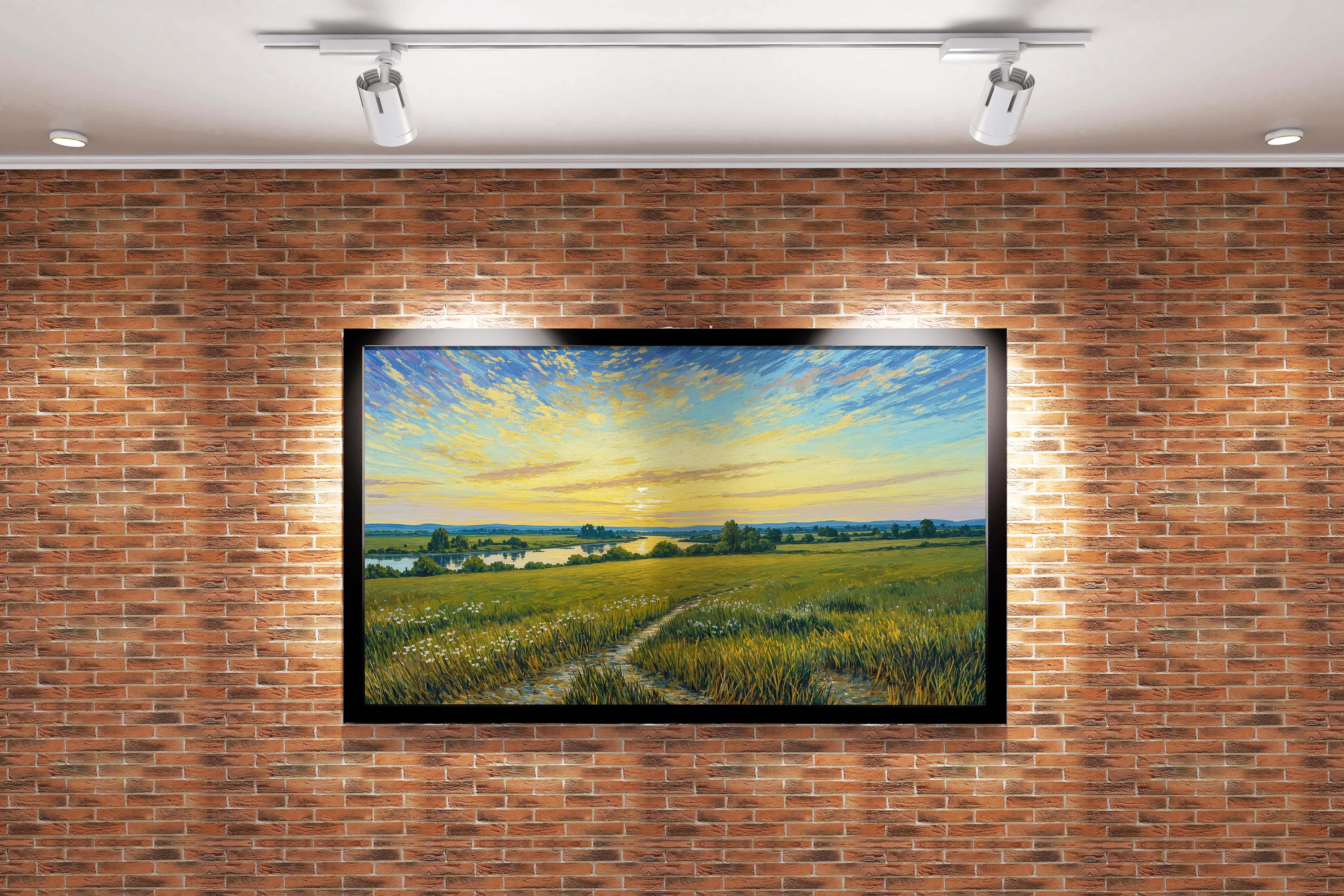 oil painting style soft colored, view, art, kanvas tablo