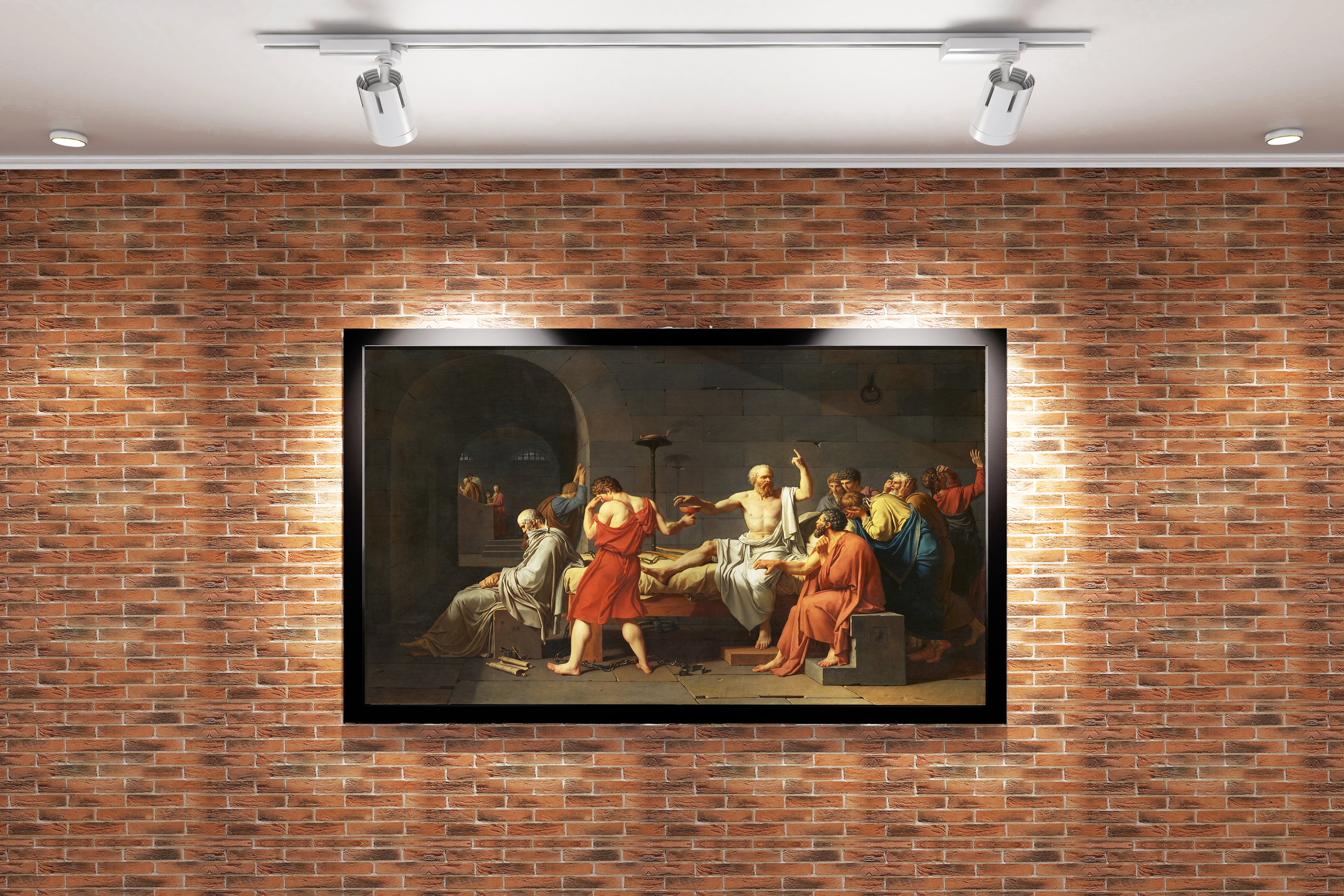 Jacques-Louis David'in Felsefi Başyapıtı Sokrates'in Ölümü Neoklasik Kanvas Tablo