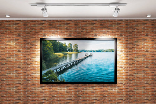 pier and nature view by the river model 2, view, ai art, art, kanvas tablo