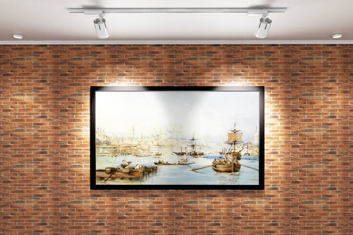 Thomas Allom'un Tarihi İstanbul Manzarası Haliç (Golden Horn) Oryantalist Kanvas Tablo
