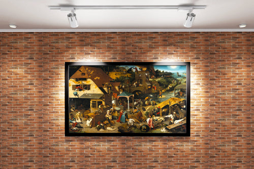 Yaşlı Pieter Bruegel'in Ansiklopedik Başyapıtı Hollanda Atasözleri Kuzey Rönesansı Kanvas Tablo
