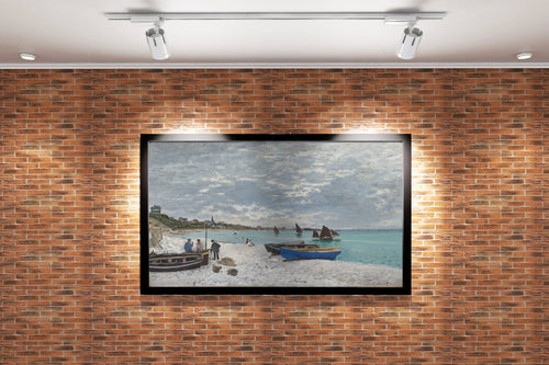 Claude Monet'nin Huzurlu Manzarası Sainte-Adresse Plajı Empresyonist Kanvas Tablo