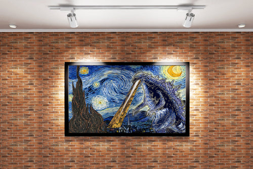 godzilla model 4, movies, art, kanvas tablo