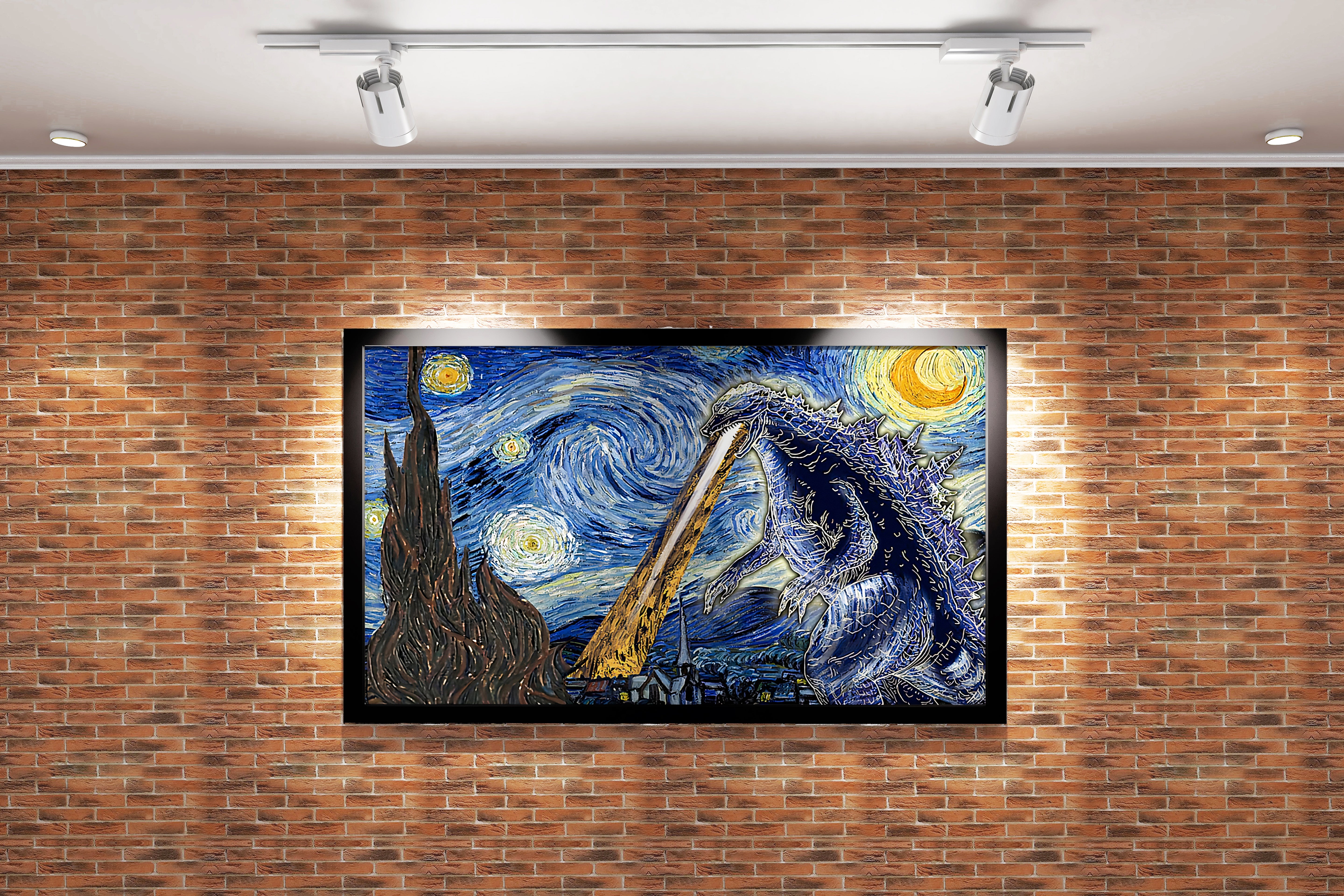godzilla model 4, movies, art, kanvas tablo