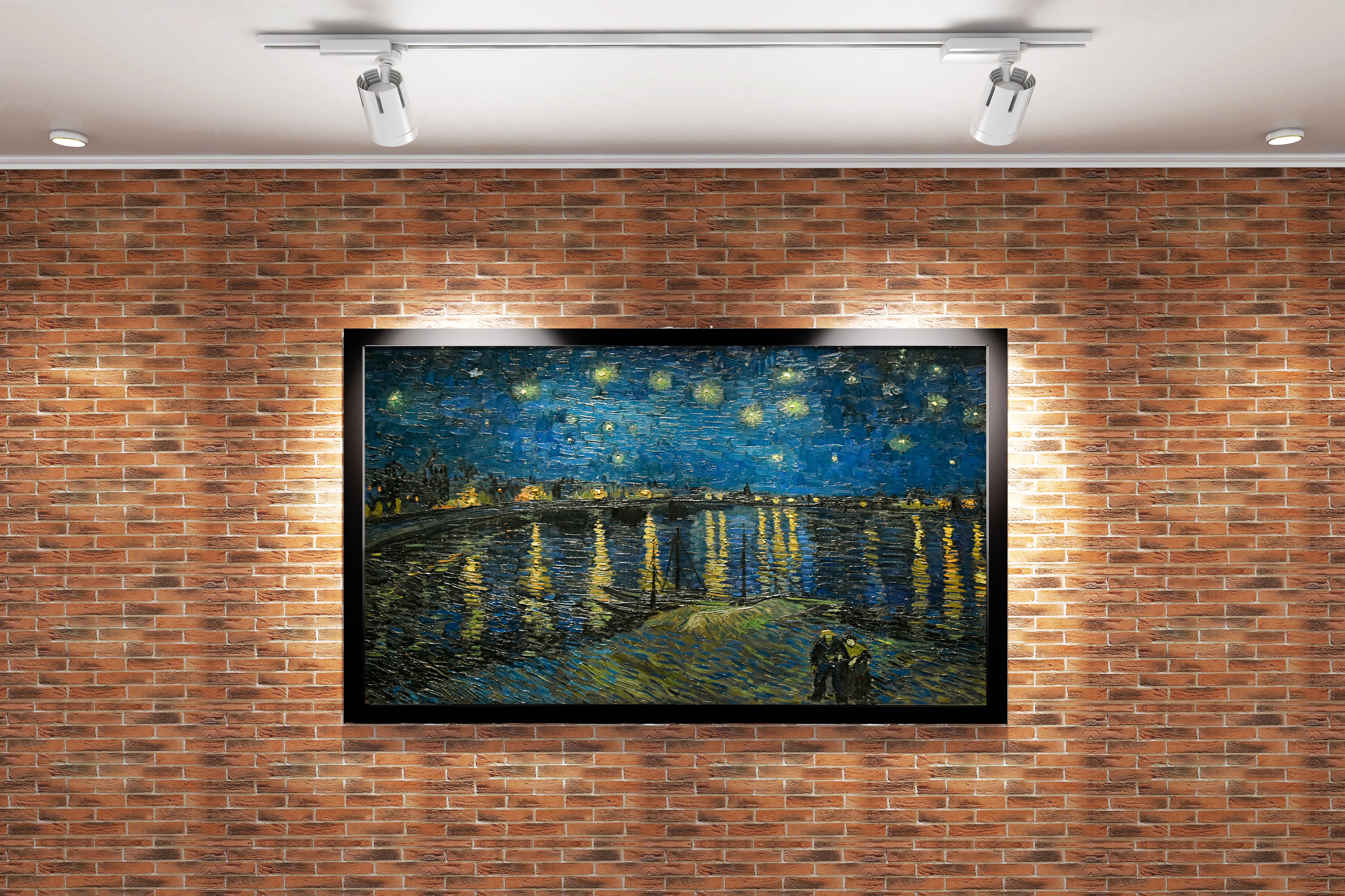 Van Gogh Rhône Nehri Üzerinde Yıldızlı Gece Manzarası Kanvas Tablo