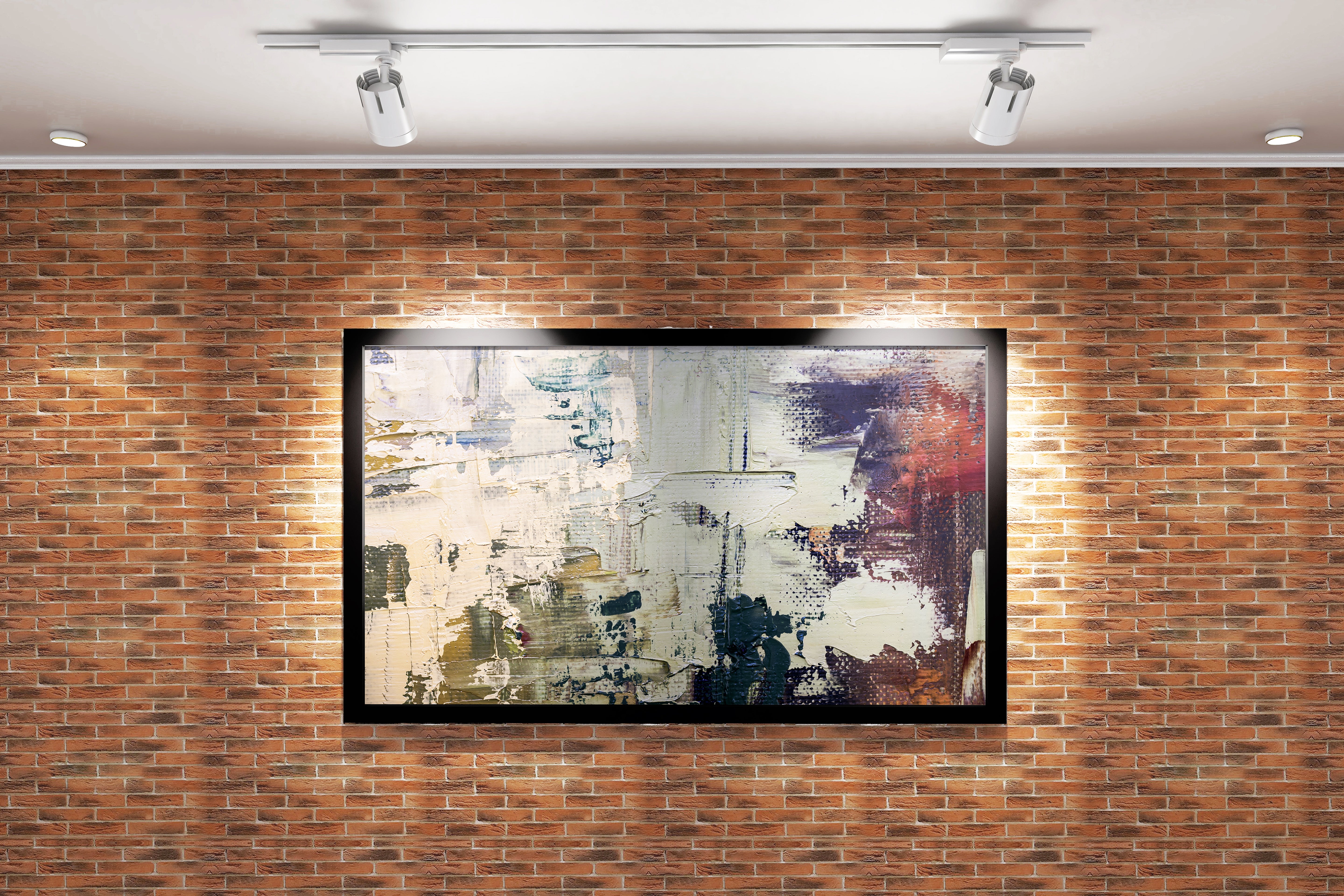 a close-up of a heavily textured abstract painting with muted, earthy color tones, abstract, art, kanvas tablo