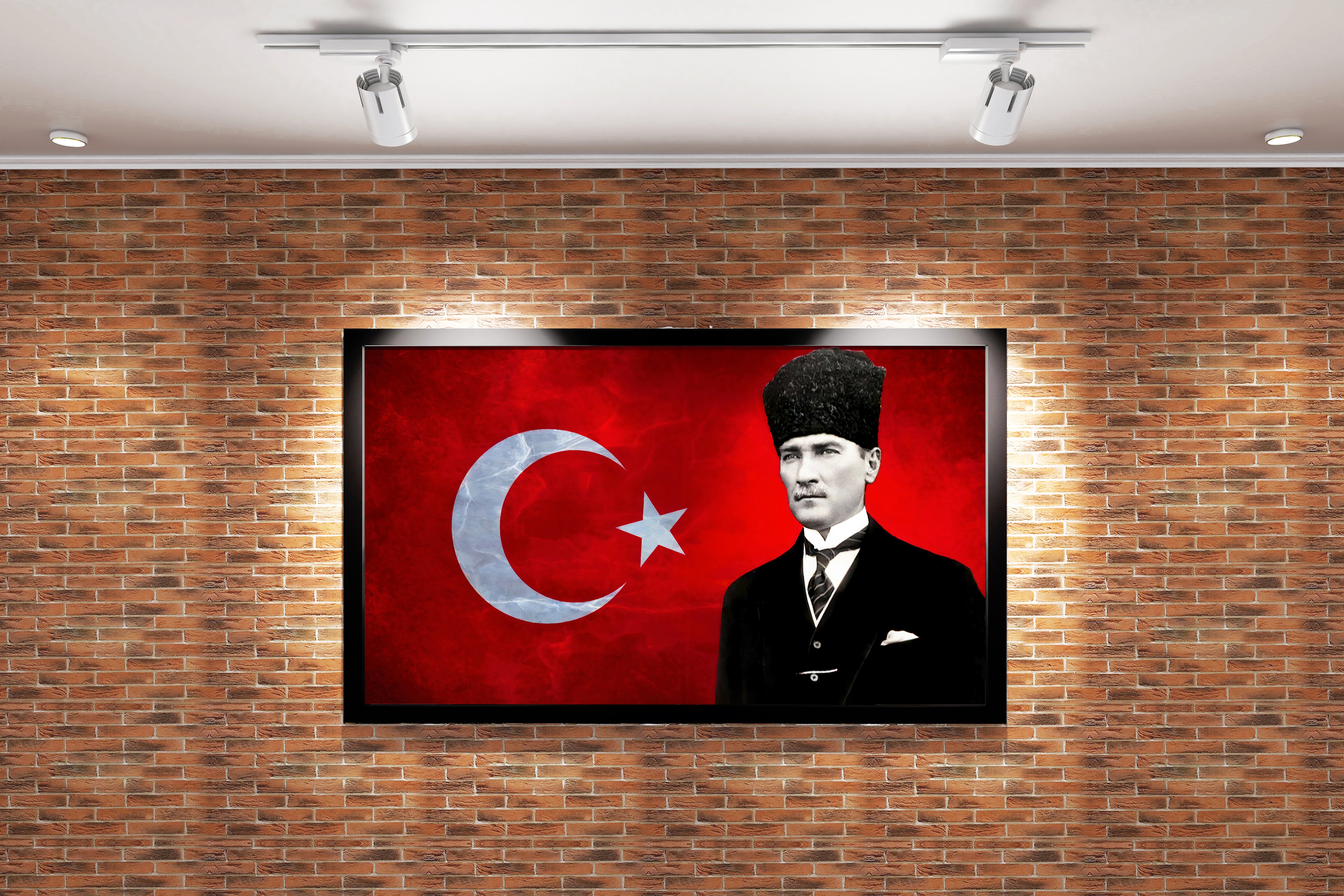 Turkish flag and Atatürk model 2, art, kanvas tablo