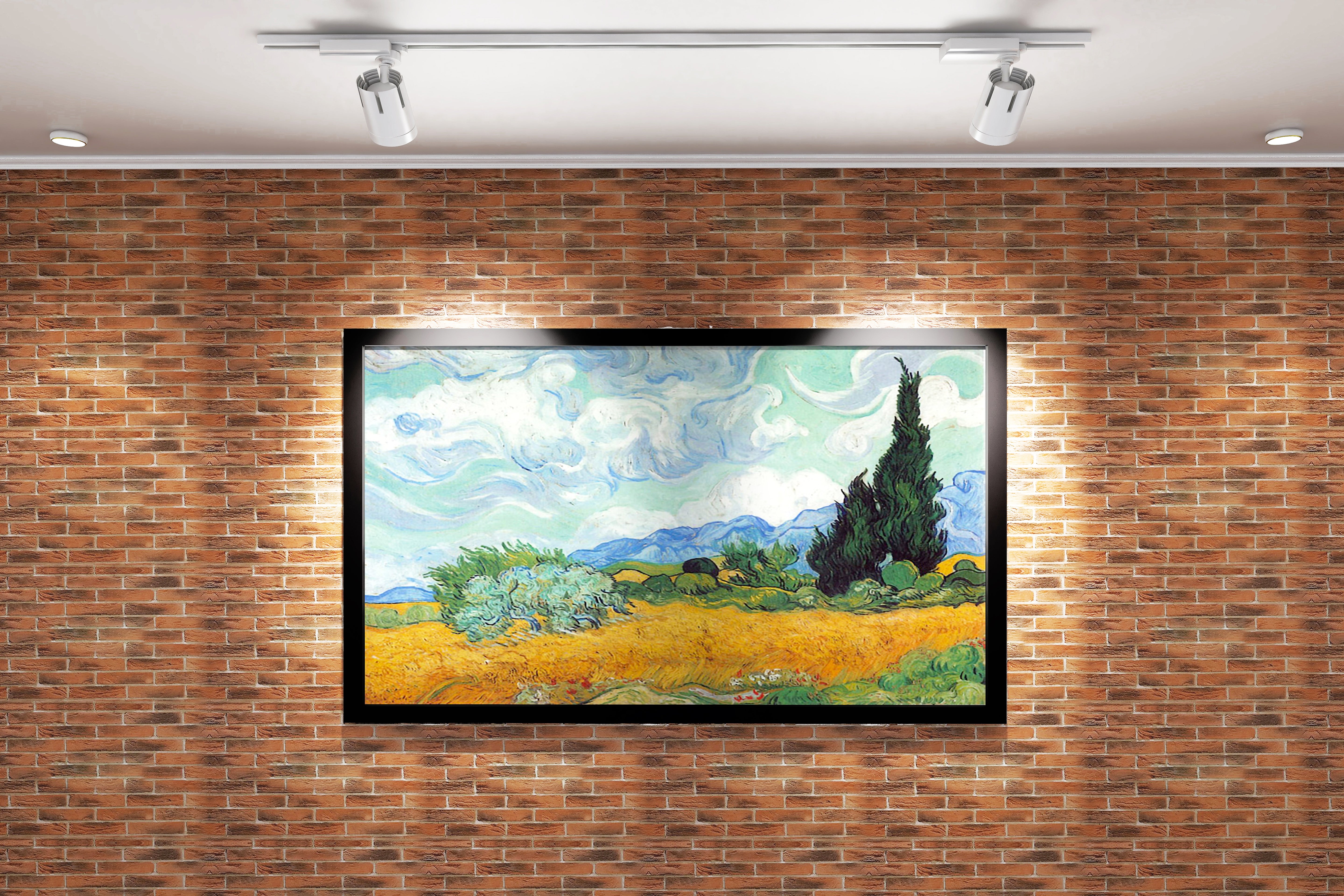 Vincent van Gogh'un Enerjik Başyapıtı Selvili Buğday Tarlası Post-Empresyonist Kanvas Tablo