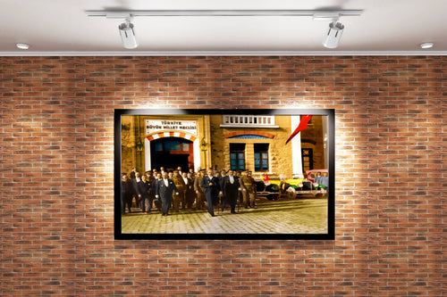 Atatürk leaving the Turkish Grand National Assembly, art, kanvas tablo