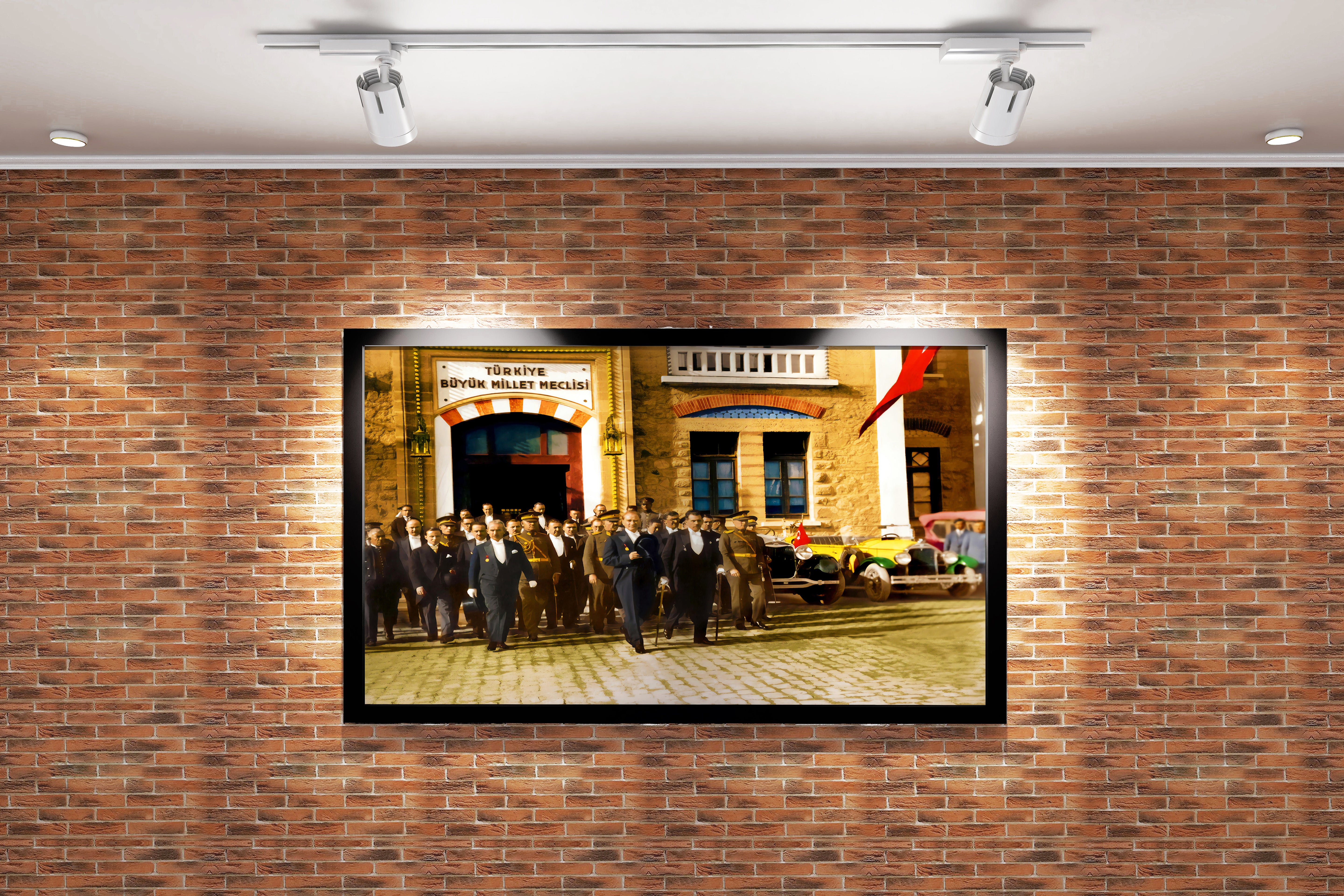 Atatürk leaving the Turkish Grand National Assembly, art, kanvas tablo