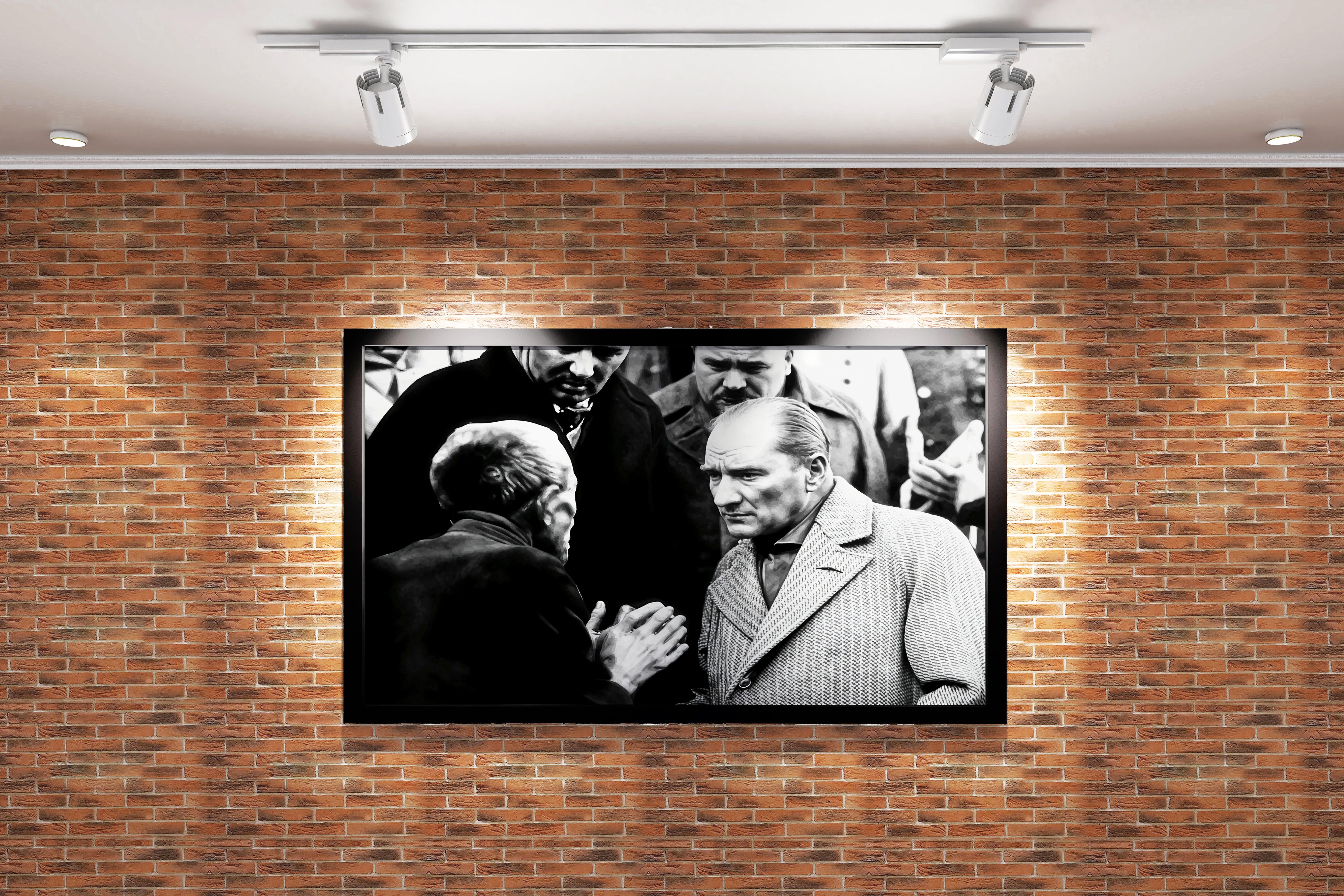 While Atatürk was listening to the citizen model 2, art, kanvas tablo