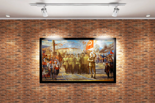 The Turkish Army's entry into Izmir, art, kanvas tablo