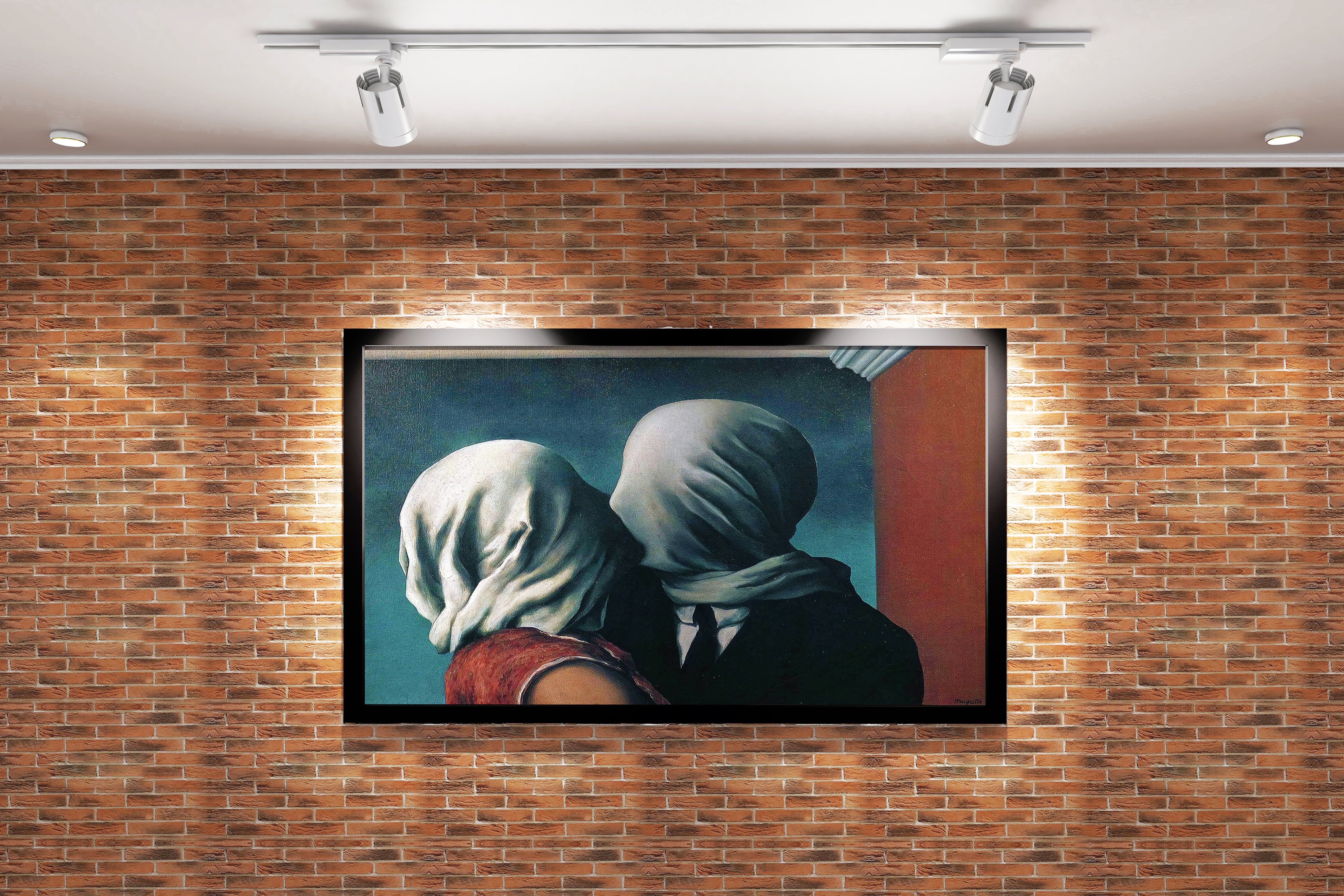 René Magritte "Aşıklar" | Sürrealist Akımın Sembolik Eseri Kanvas Tablo
